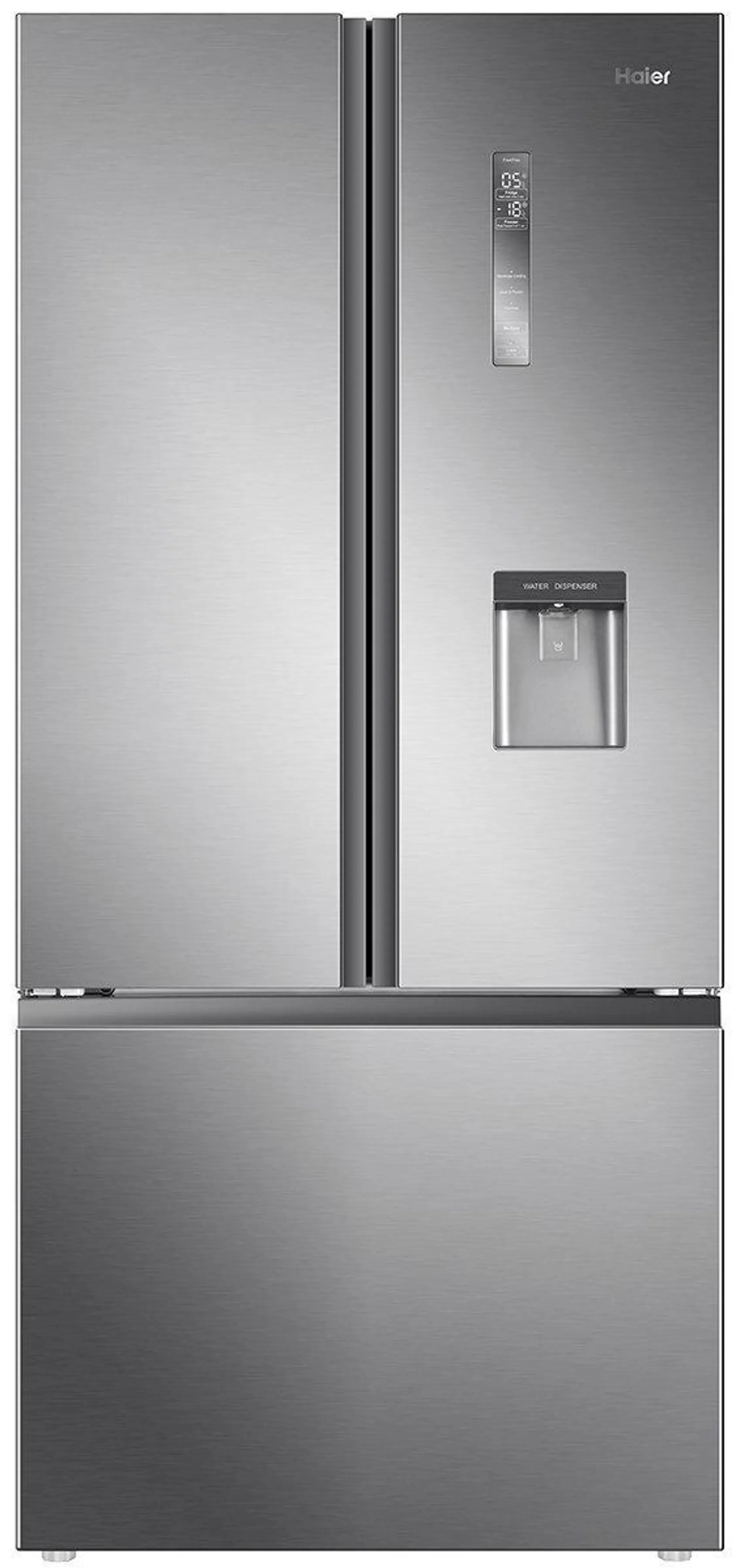 Haier 489L French Door Frost Free Fridge with Water Dispenser Satina Silver HRF520FHS