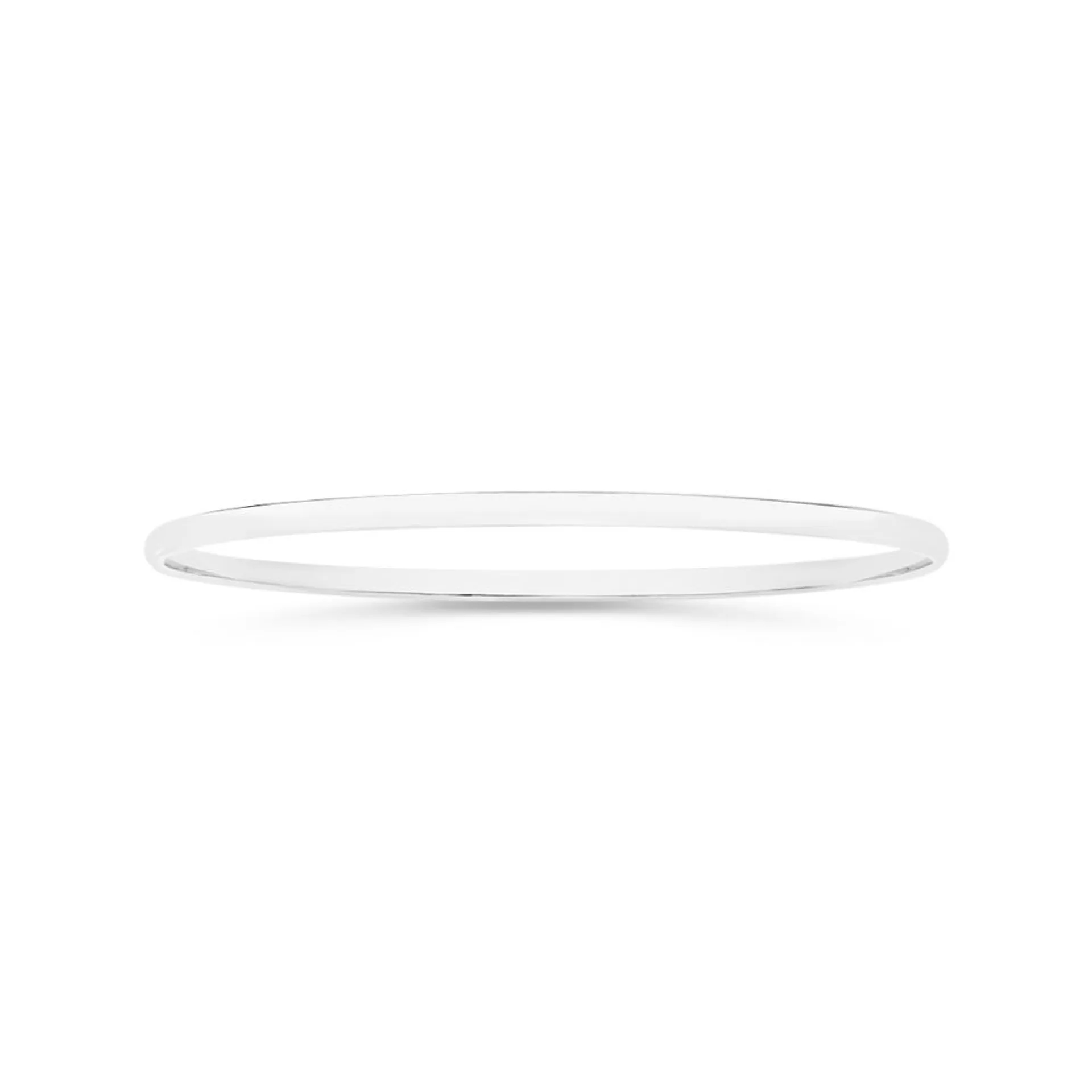 Silver 3x65mm Hollow Comfort Bangle