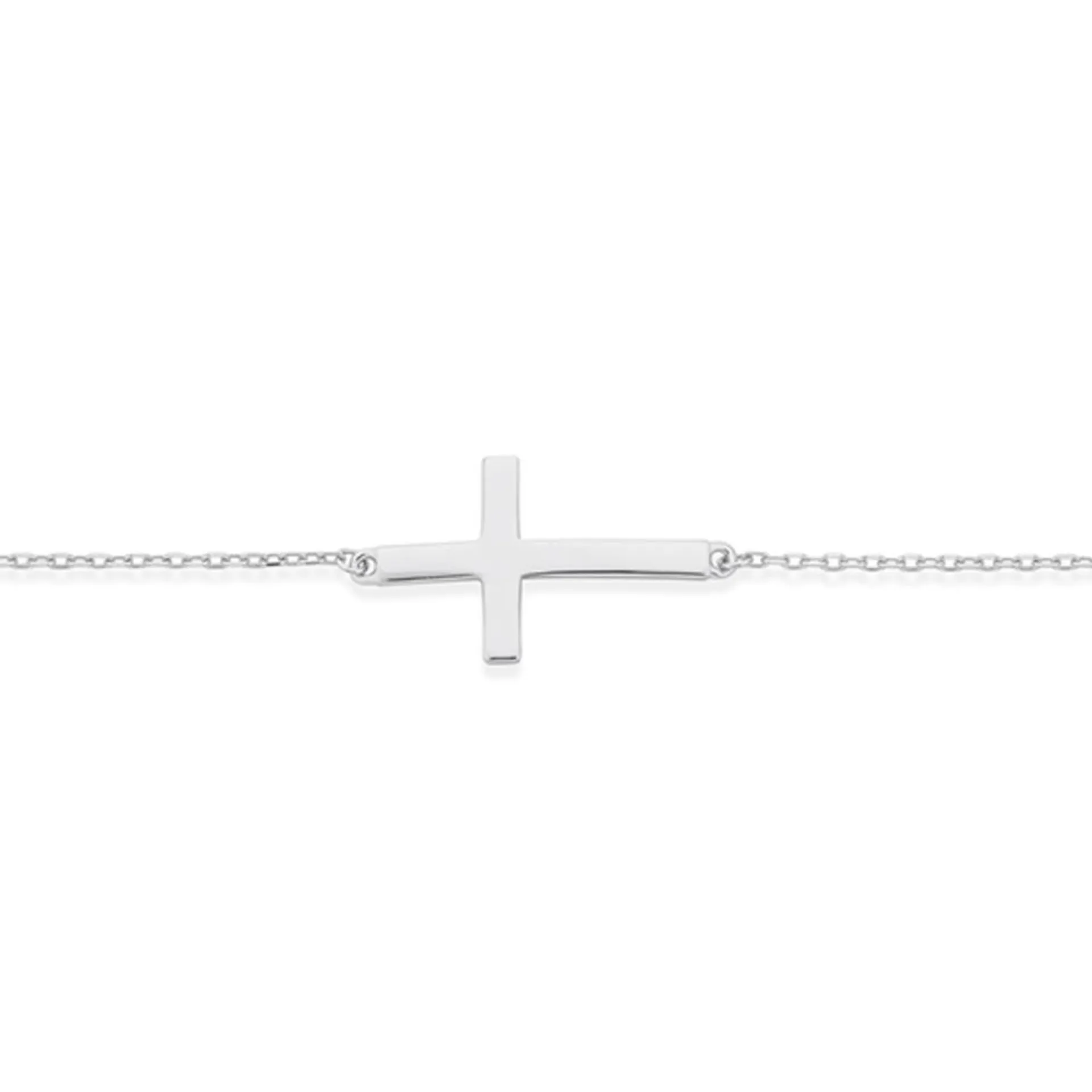 Silver Side Cross Bracelet