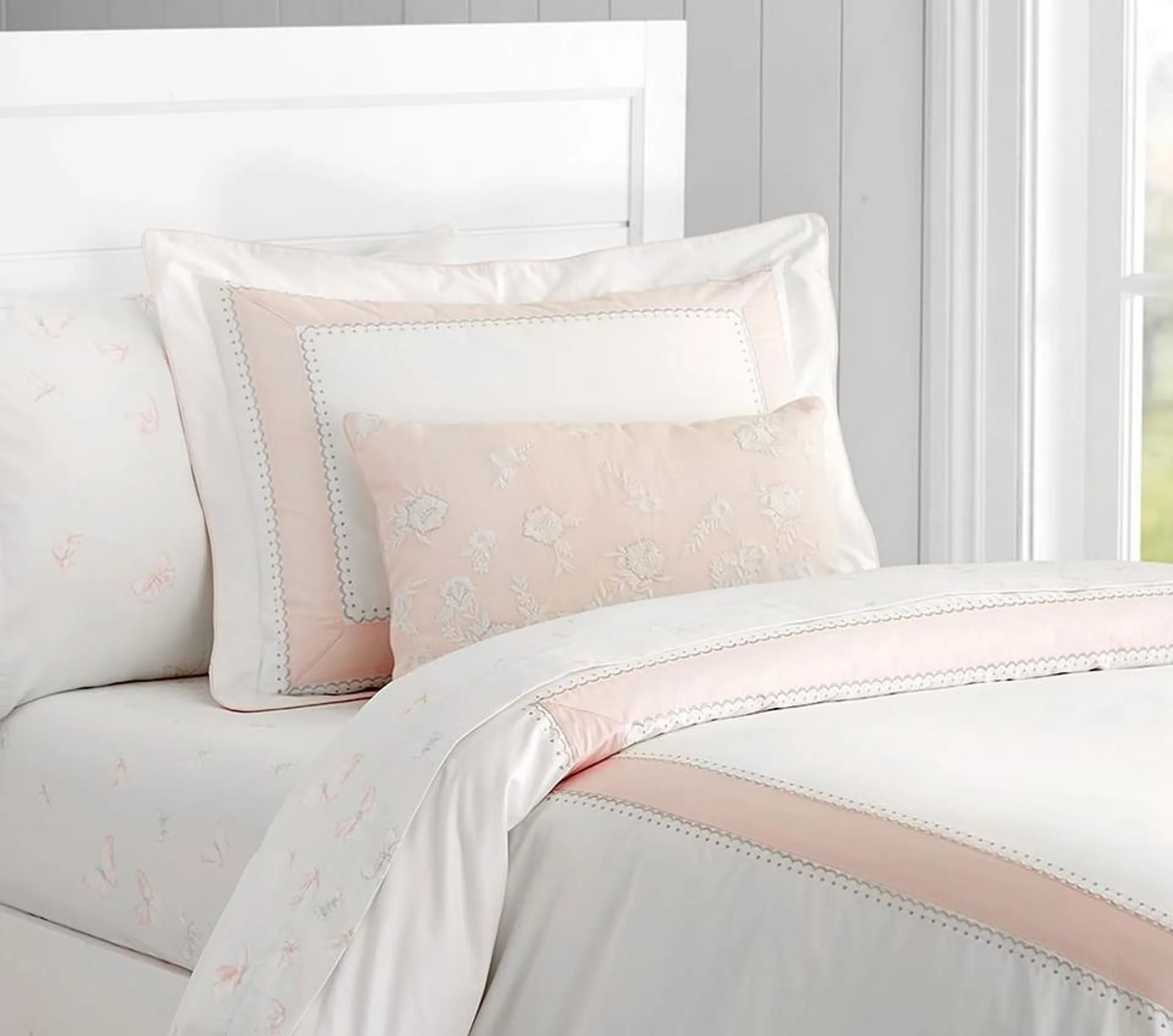 Monique Lhuillier Ethereal Butterfly Sateen Sheet Set & Pillowcases