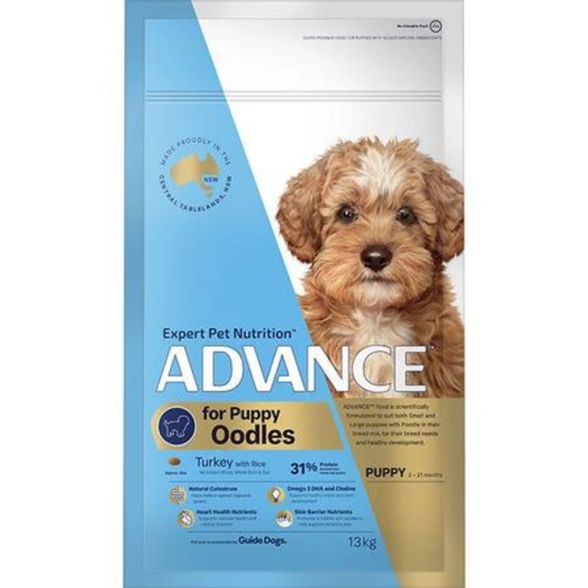 ADVANCE Puppy Oodles Dry Dog Food Turkey with Rice