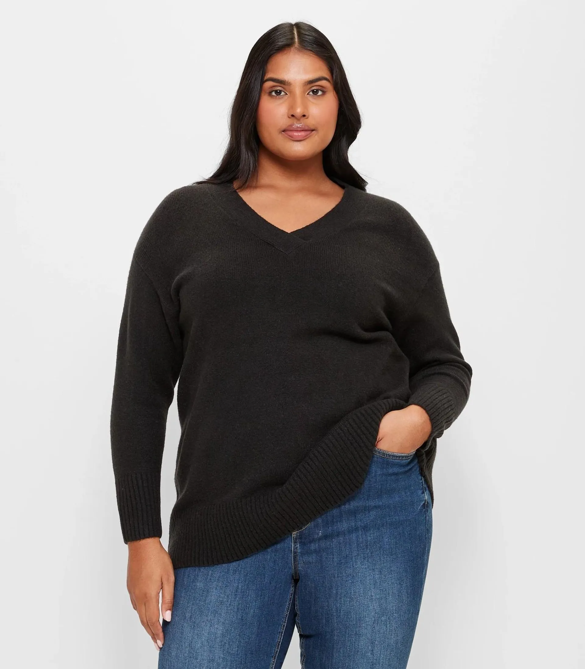 Plus Size Super Soft V-Neck Jumper