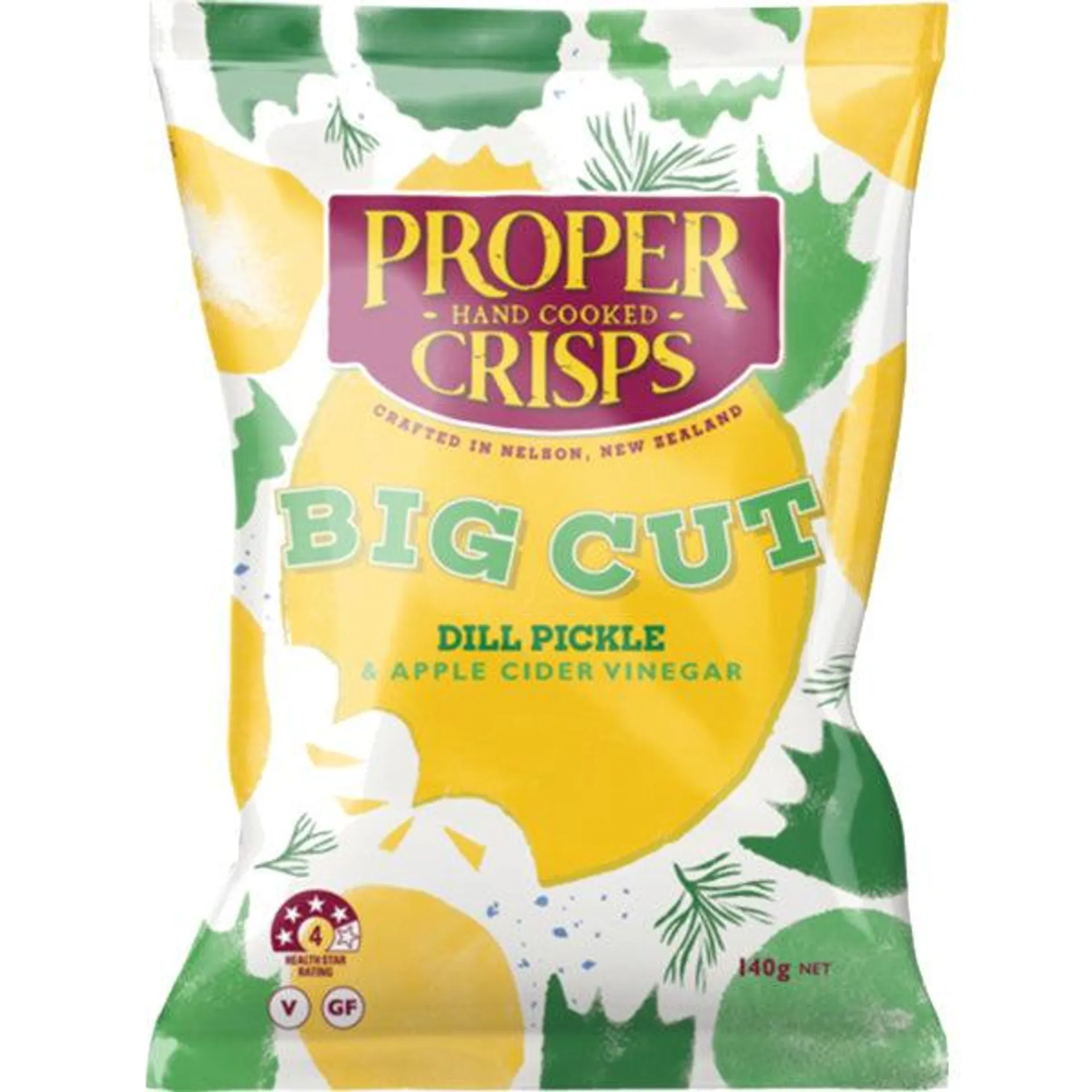 Proper Crisps Big Cut Dill Pickle Chips 140g