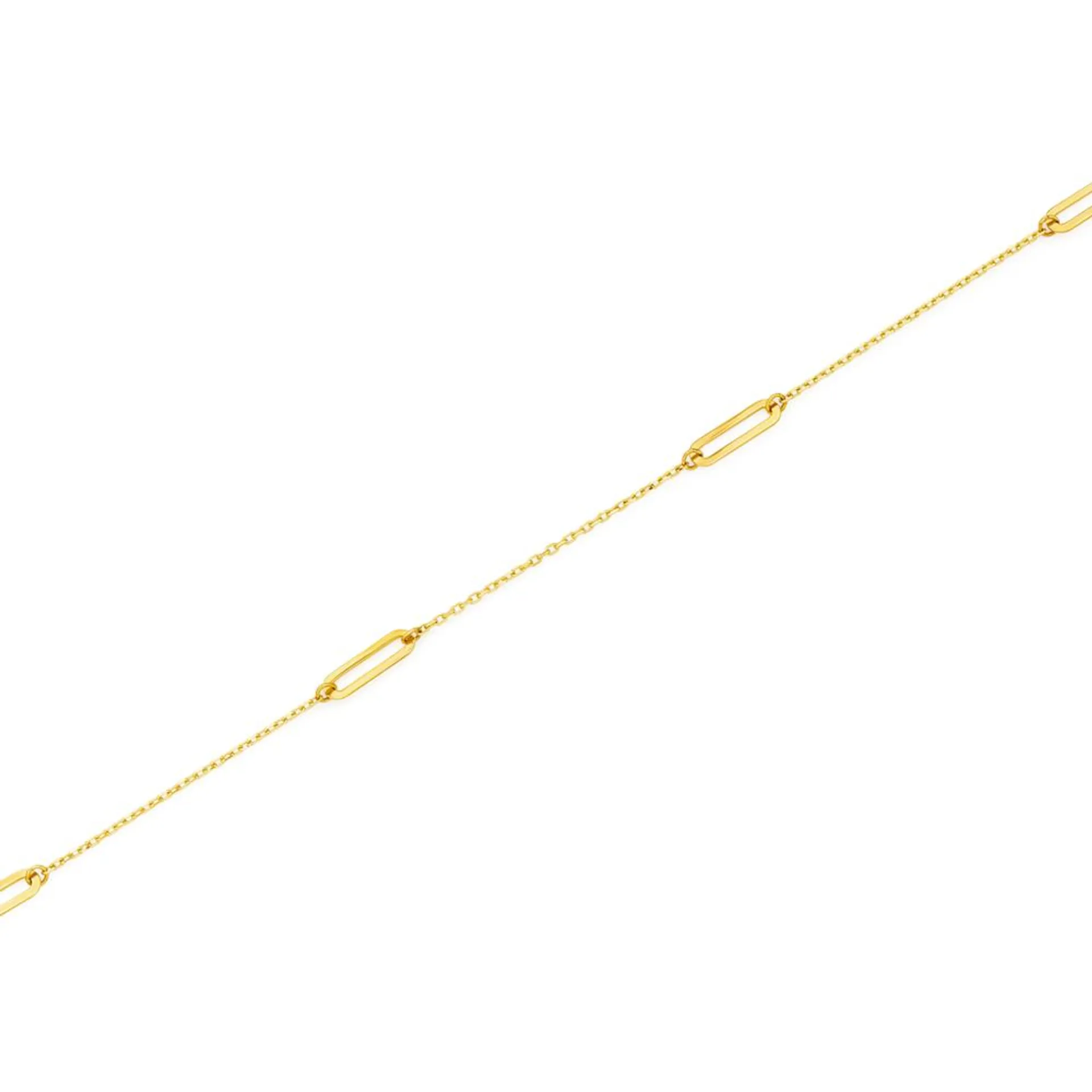 9ct Gold 19cm Mini Paperclip and Trace Bracelet