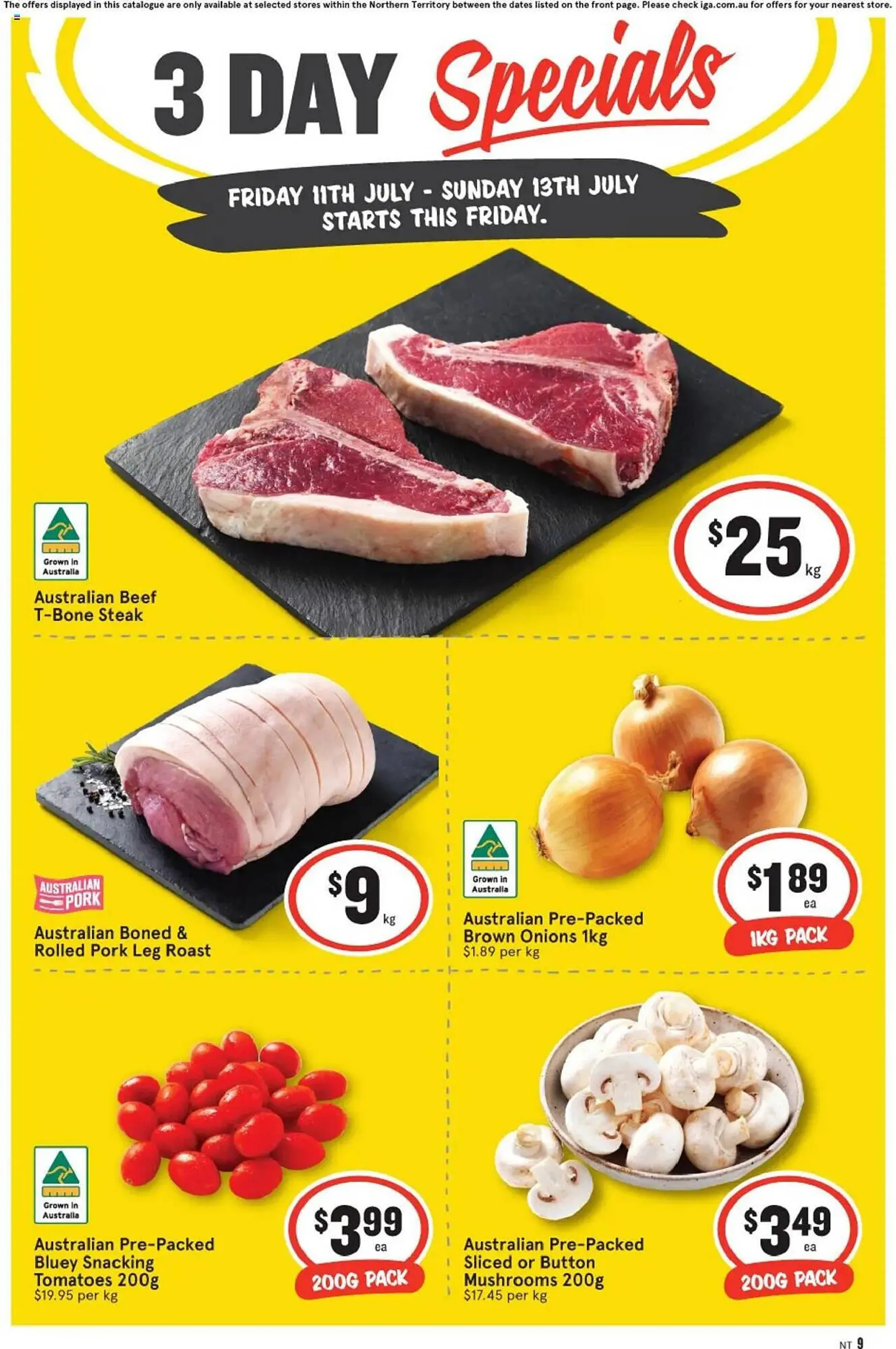 IGA catalogue - Catalogue valid from 11 July to 13 July 2025 - page 1