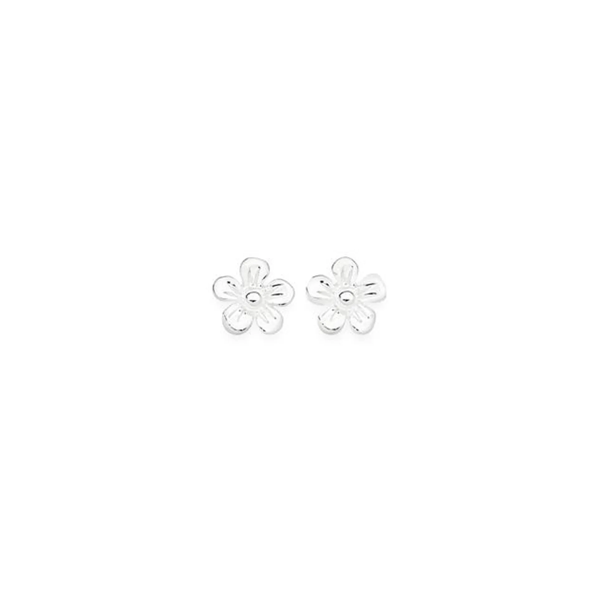 Silver Flower Stud Earrings