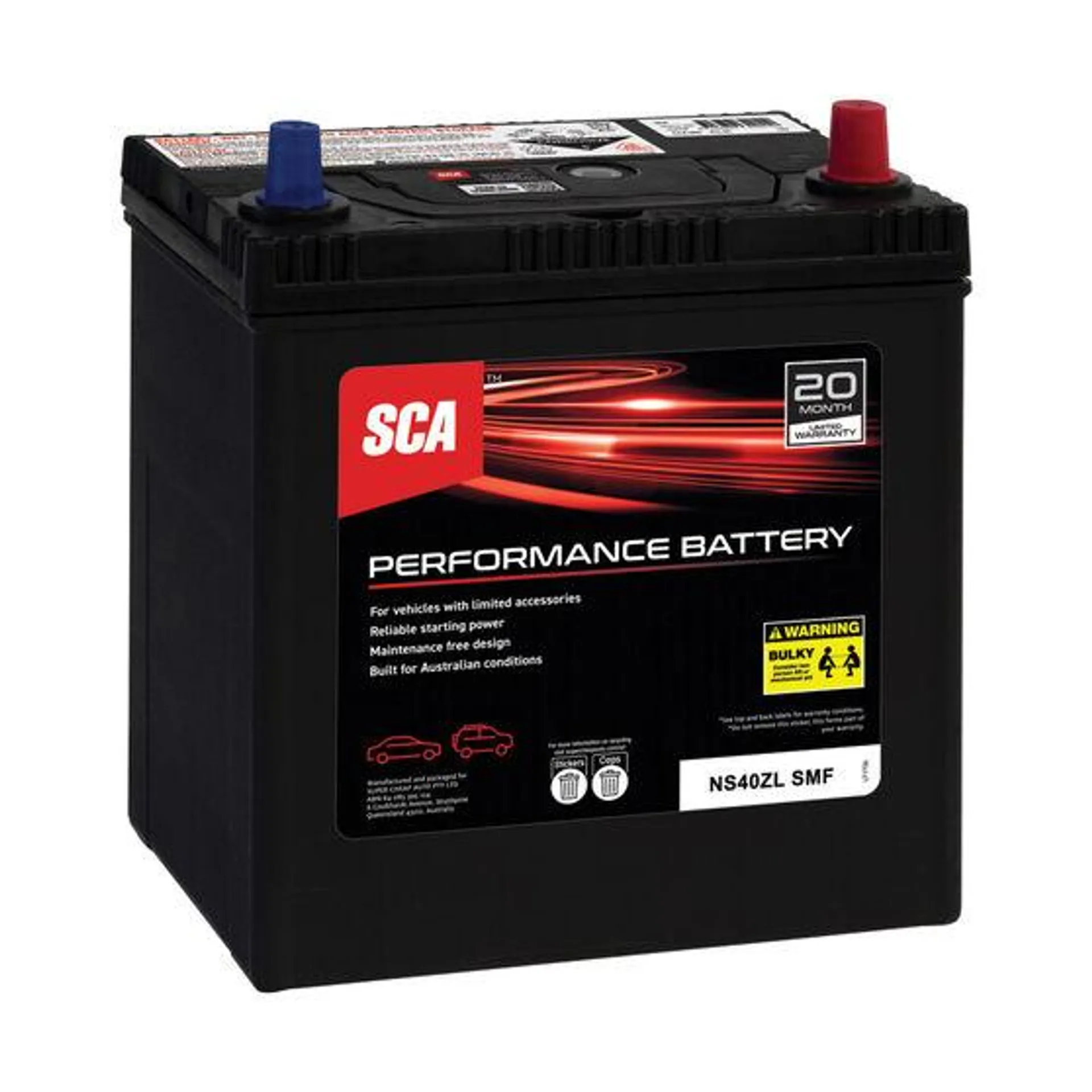 SCA Performance Car Battery NS40ZL SMF
