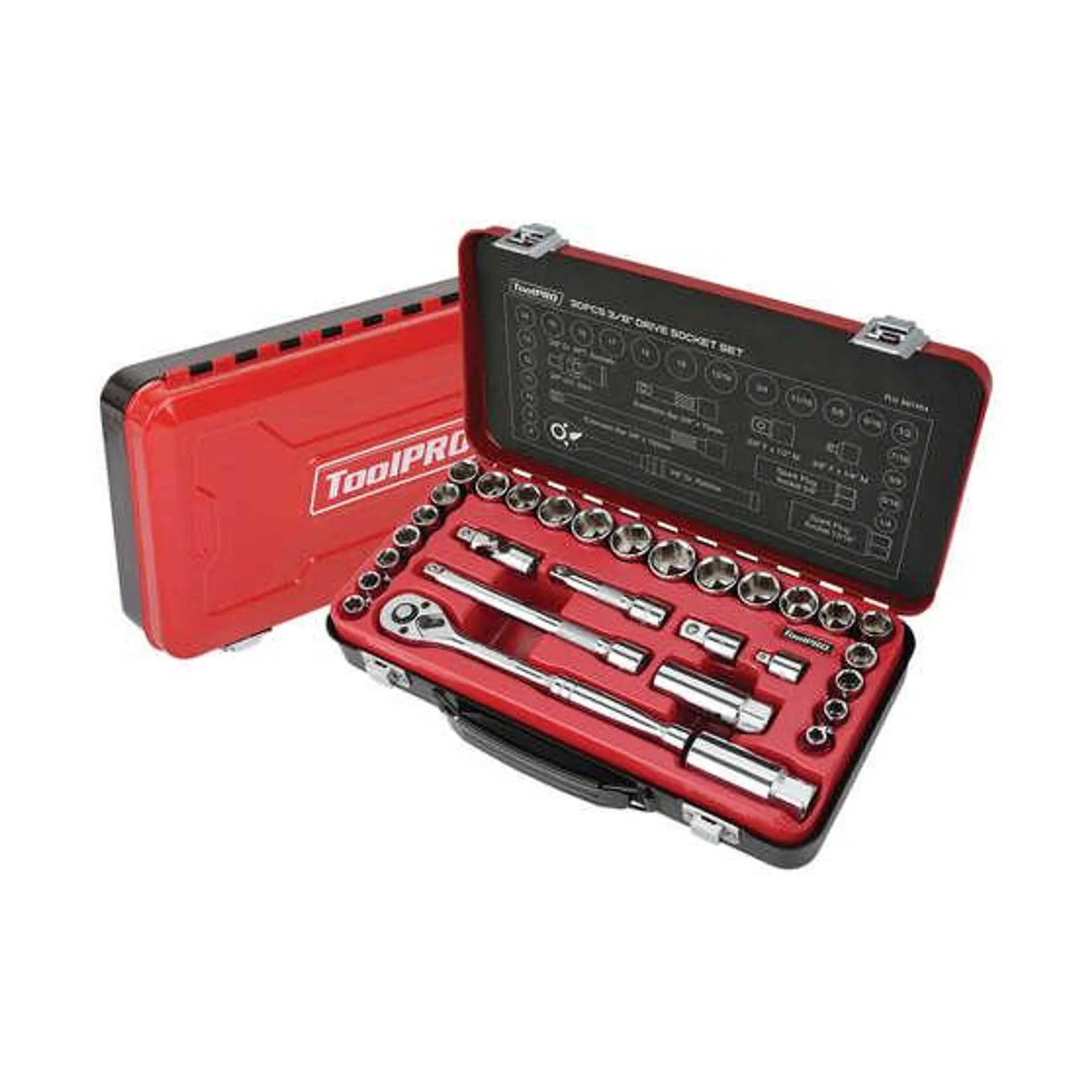 ToolPRO Socket Set 3/8" Drive Metric/SAE 30 Piece