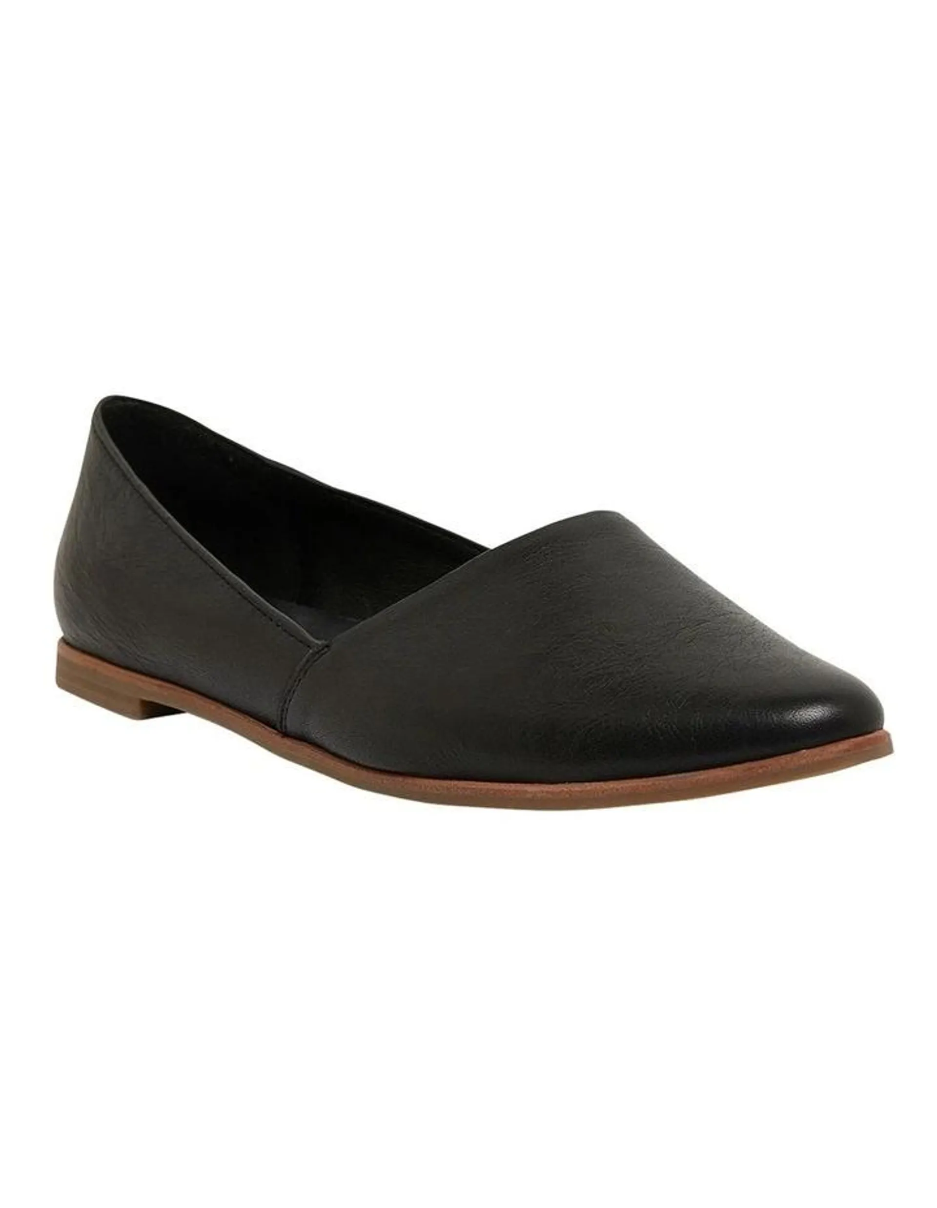 Rachael Flat Shoes in Black Leather