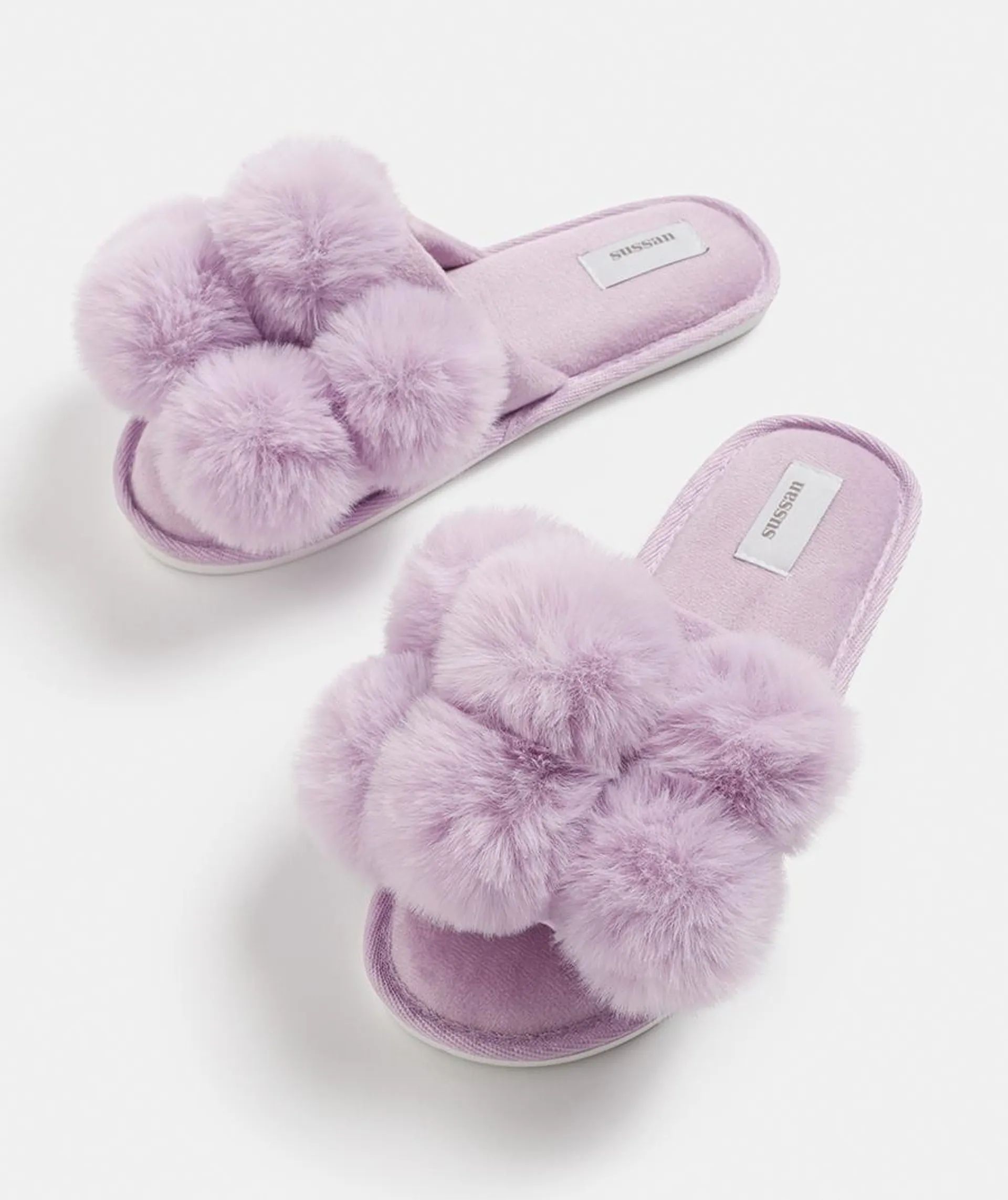 Lilac Pom Pom Slipper