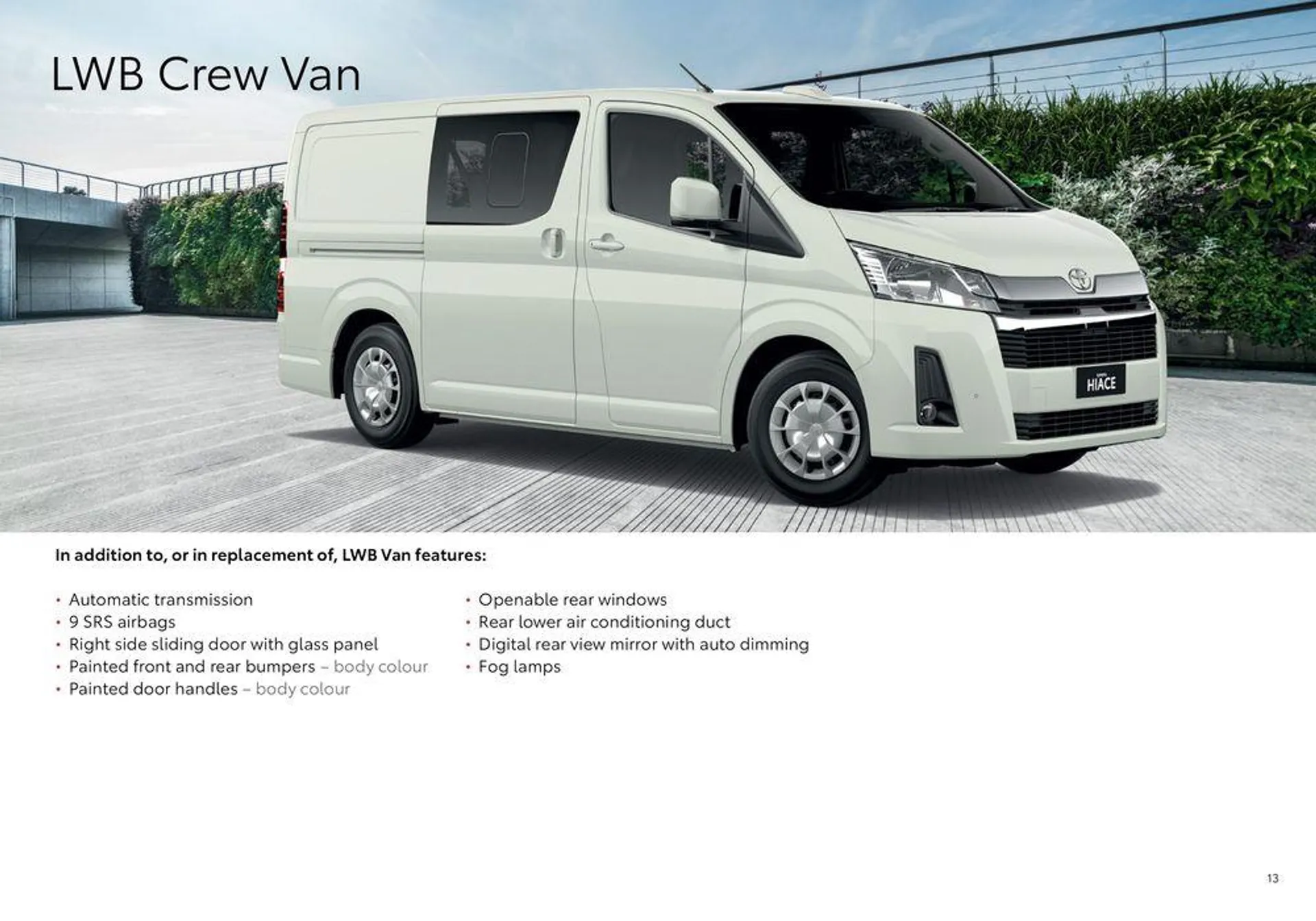 Toyota HiAce - Catalogue valid from 9 May to 9 May 2025 - page 13