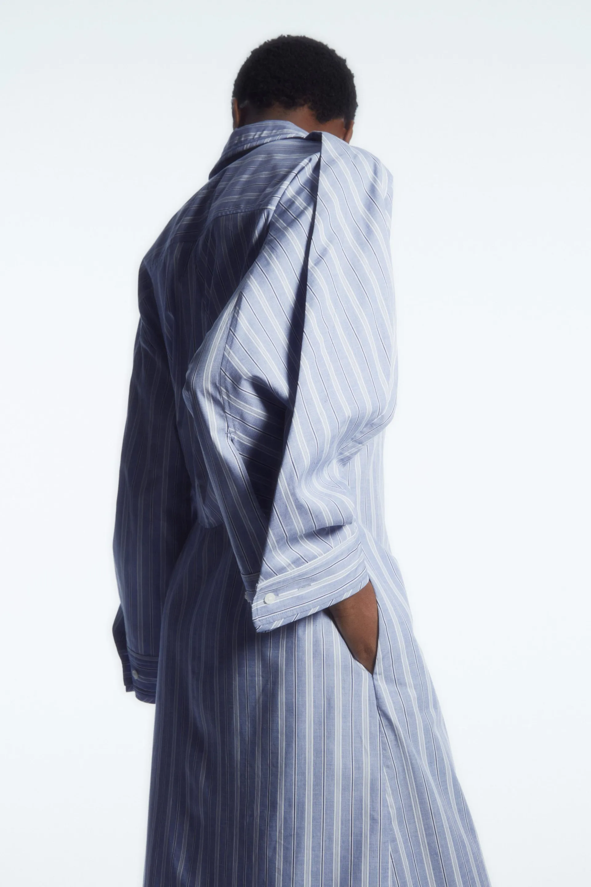 PINSTRIPED SHIRT DRESS