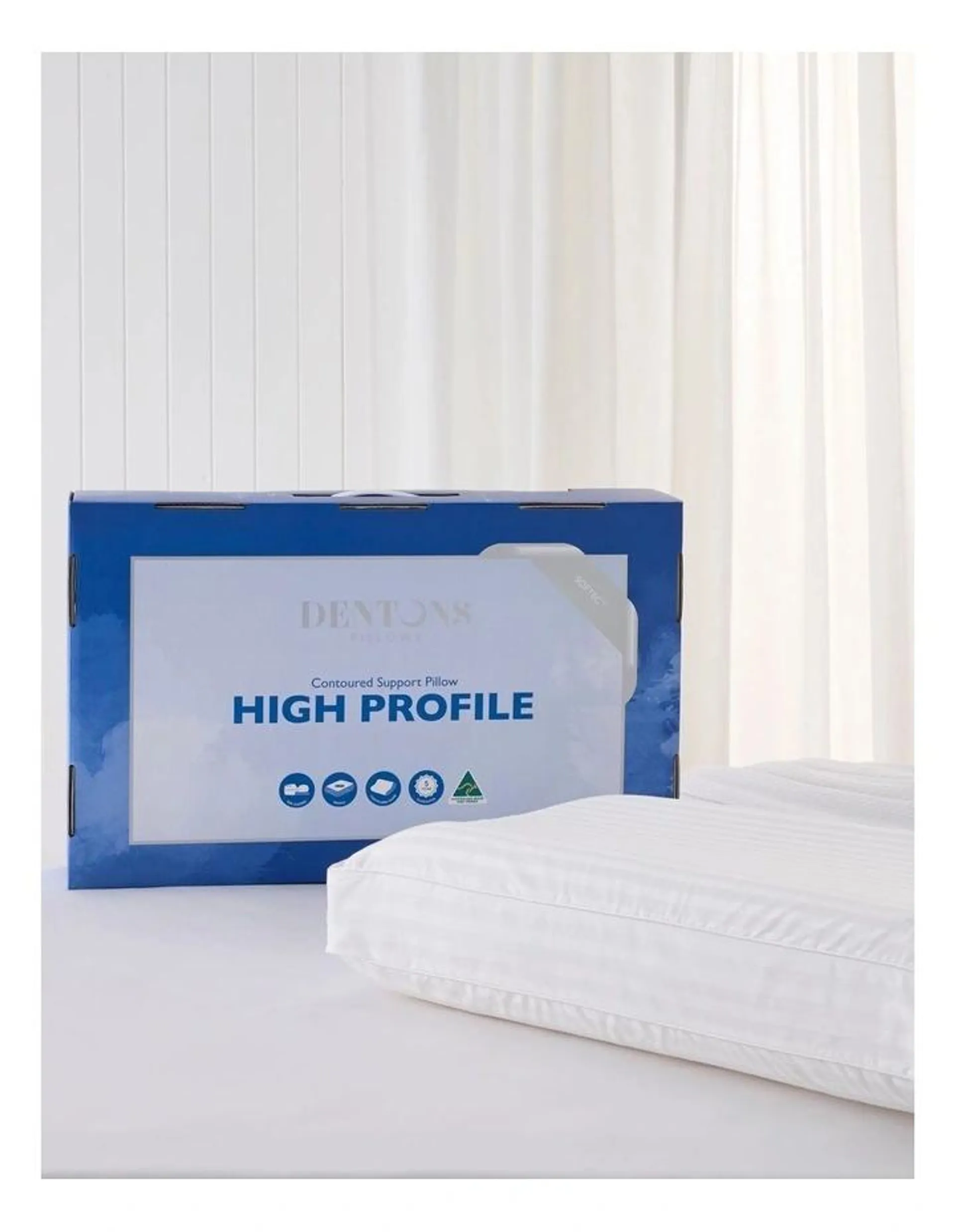 Contoured High and Low Profile Pillow in White