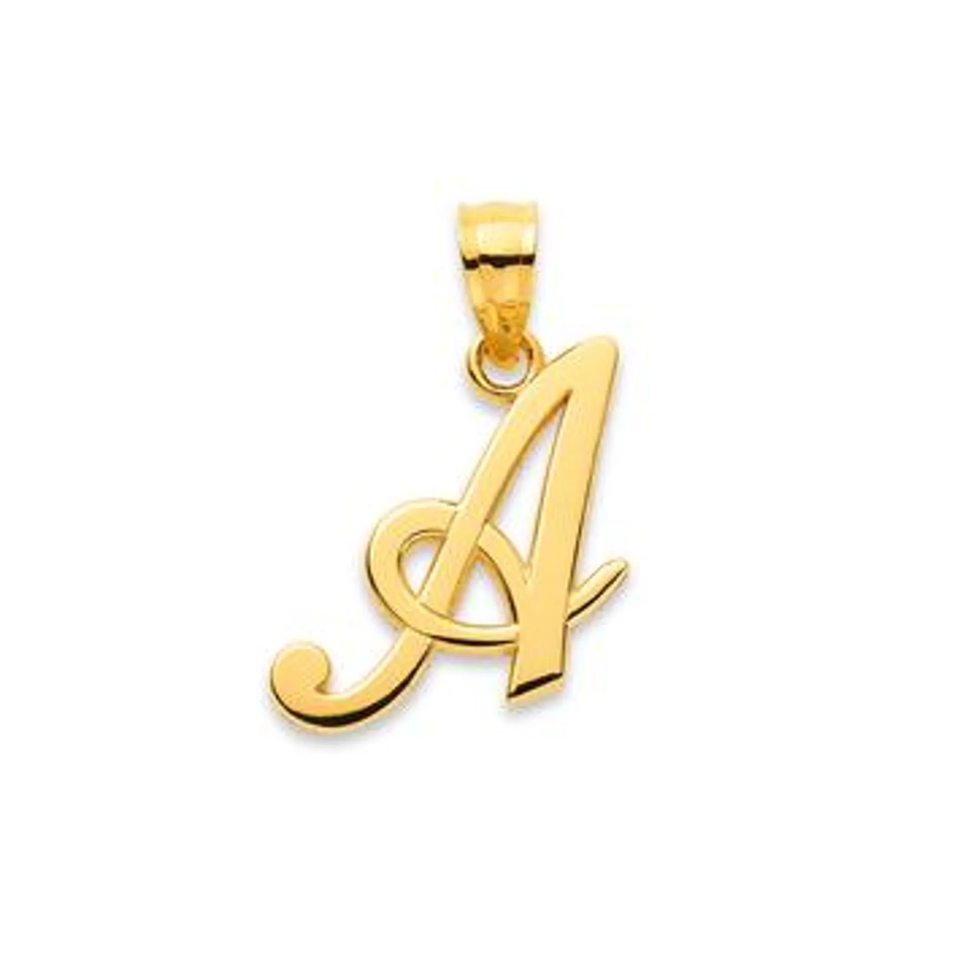 9ct Gold 'A' initial Script Pendant