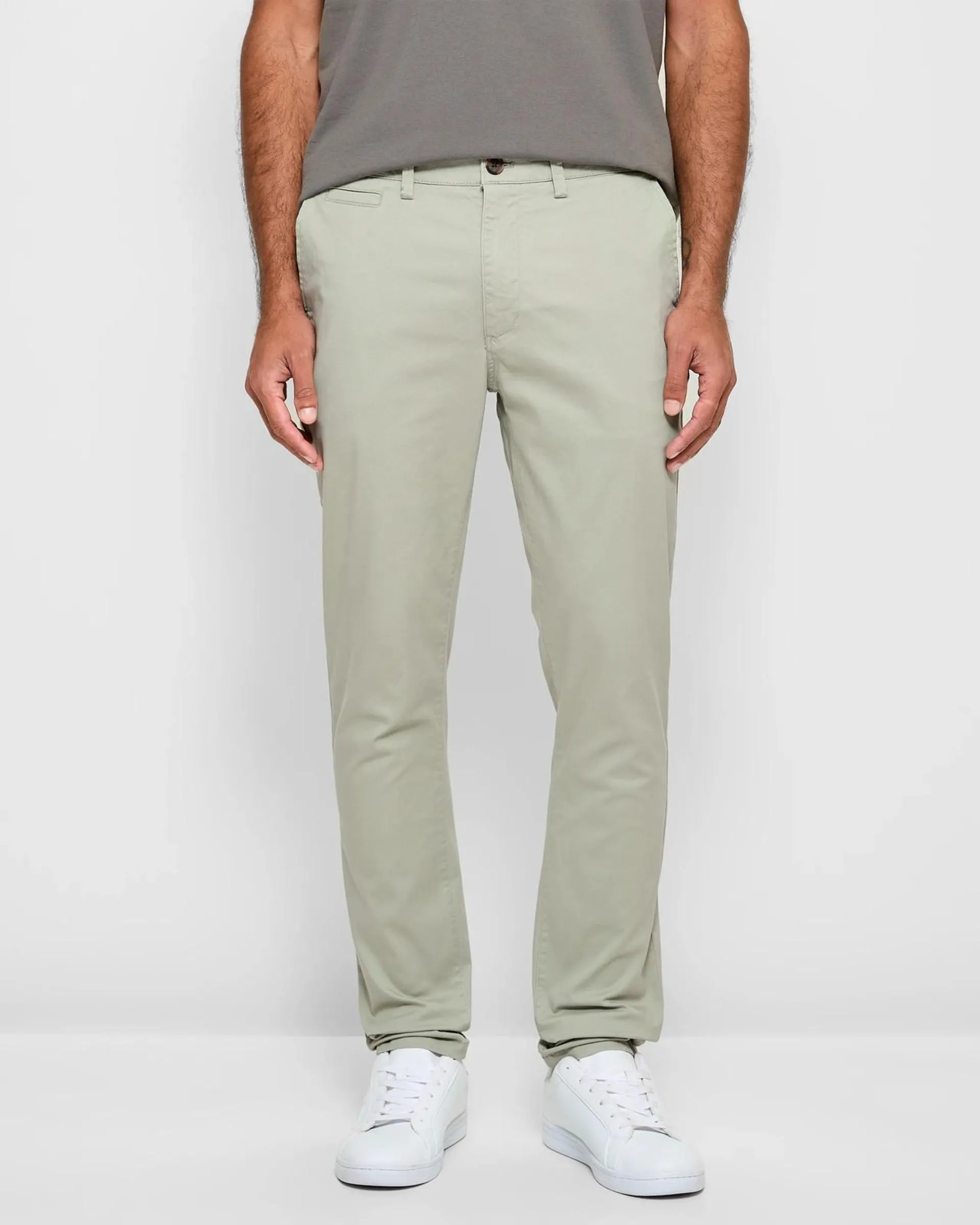 Slim Chino Pants - Sea Grass