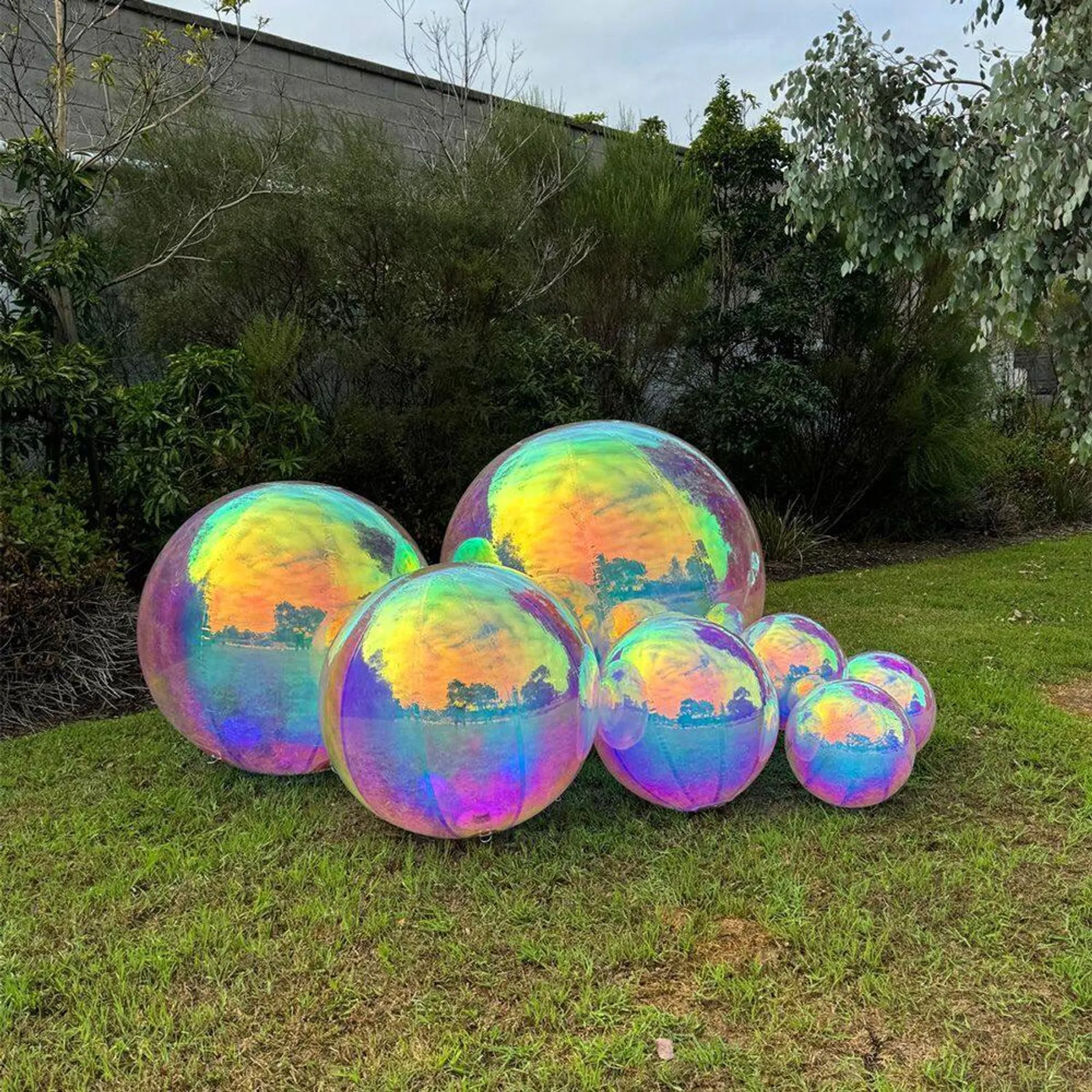 Inflatable Shiny Balls Iridescent Set of 7 HIRE ea