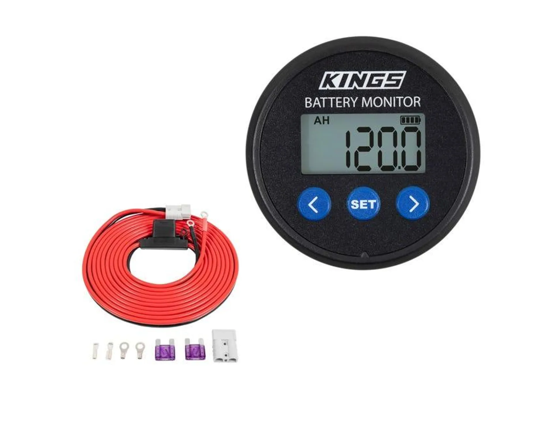 Kings Battery Monitor with Shunt + 25A Wiring Kit