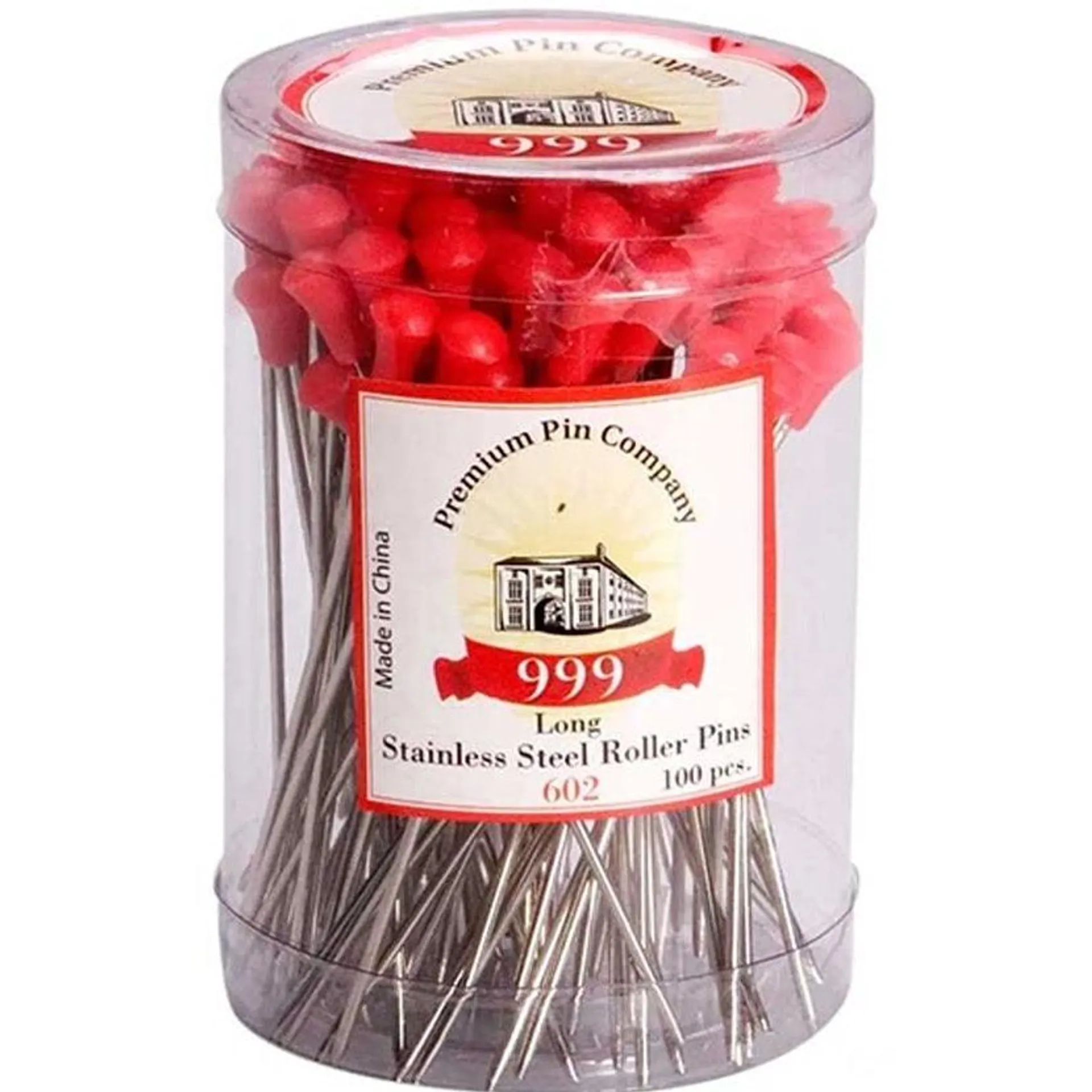 999 Roller Pins Long 100pc Red Metal