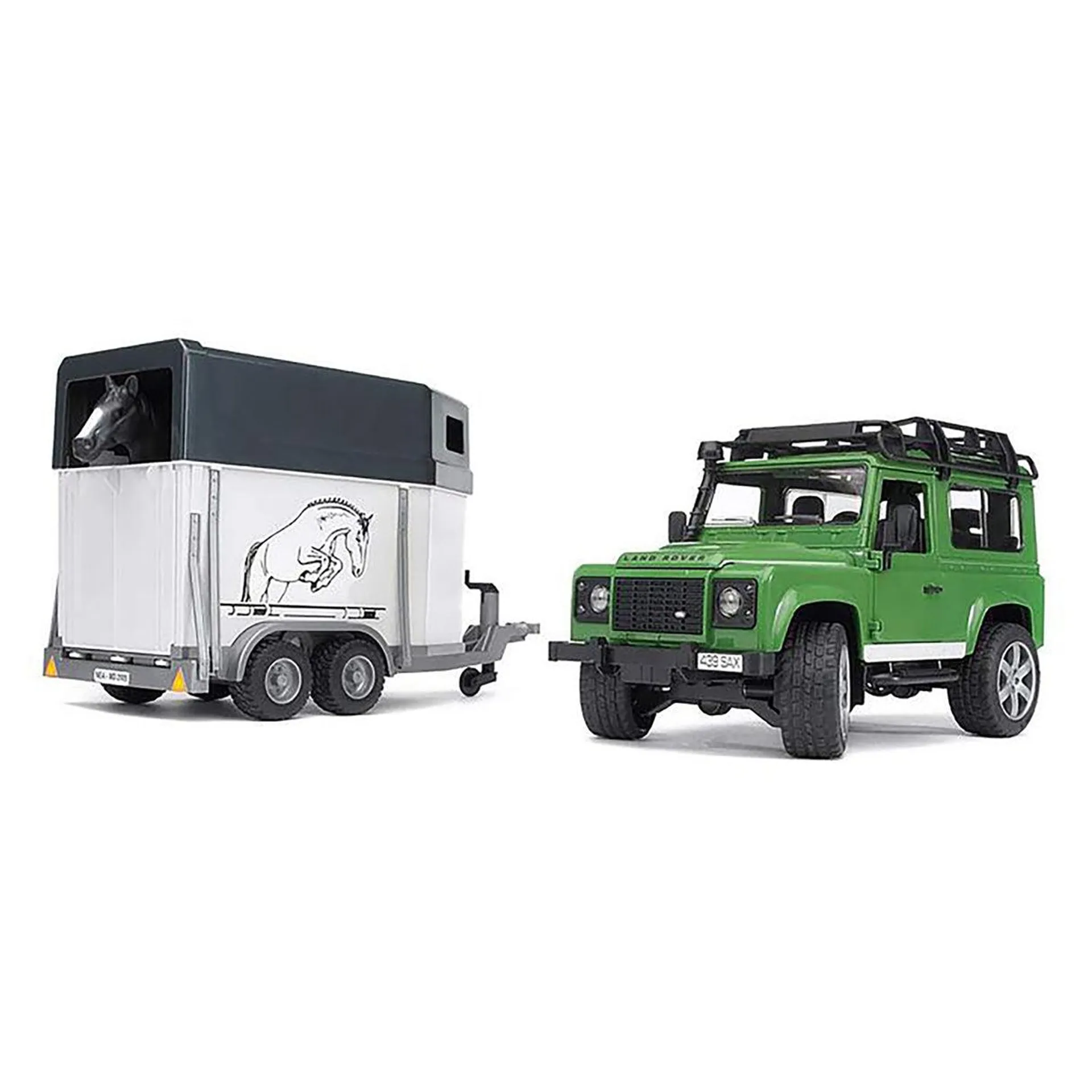 Bruder 1/16 Land Rover Defender with Horse Trailer