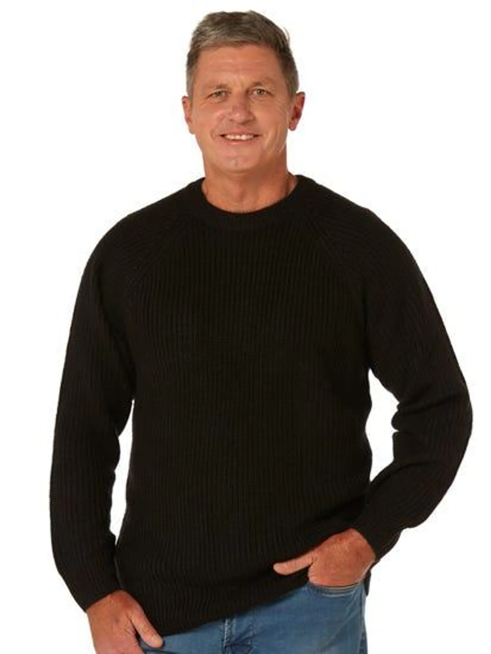 Elliotts Shaker Knit Pullover Black