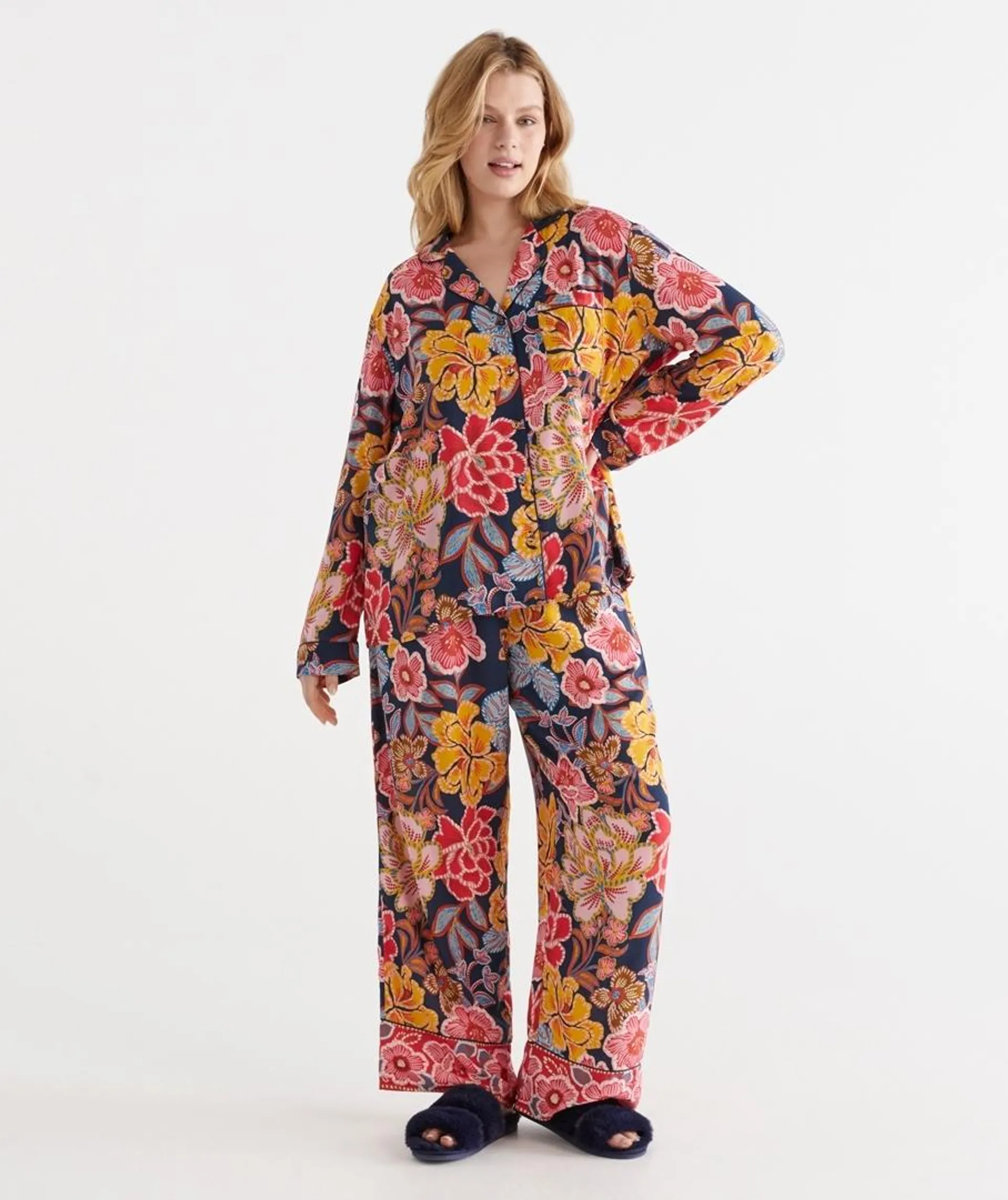 Textured Floral Pyjama Set