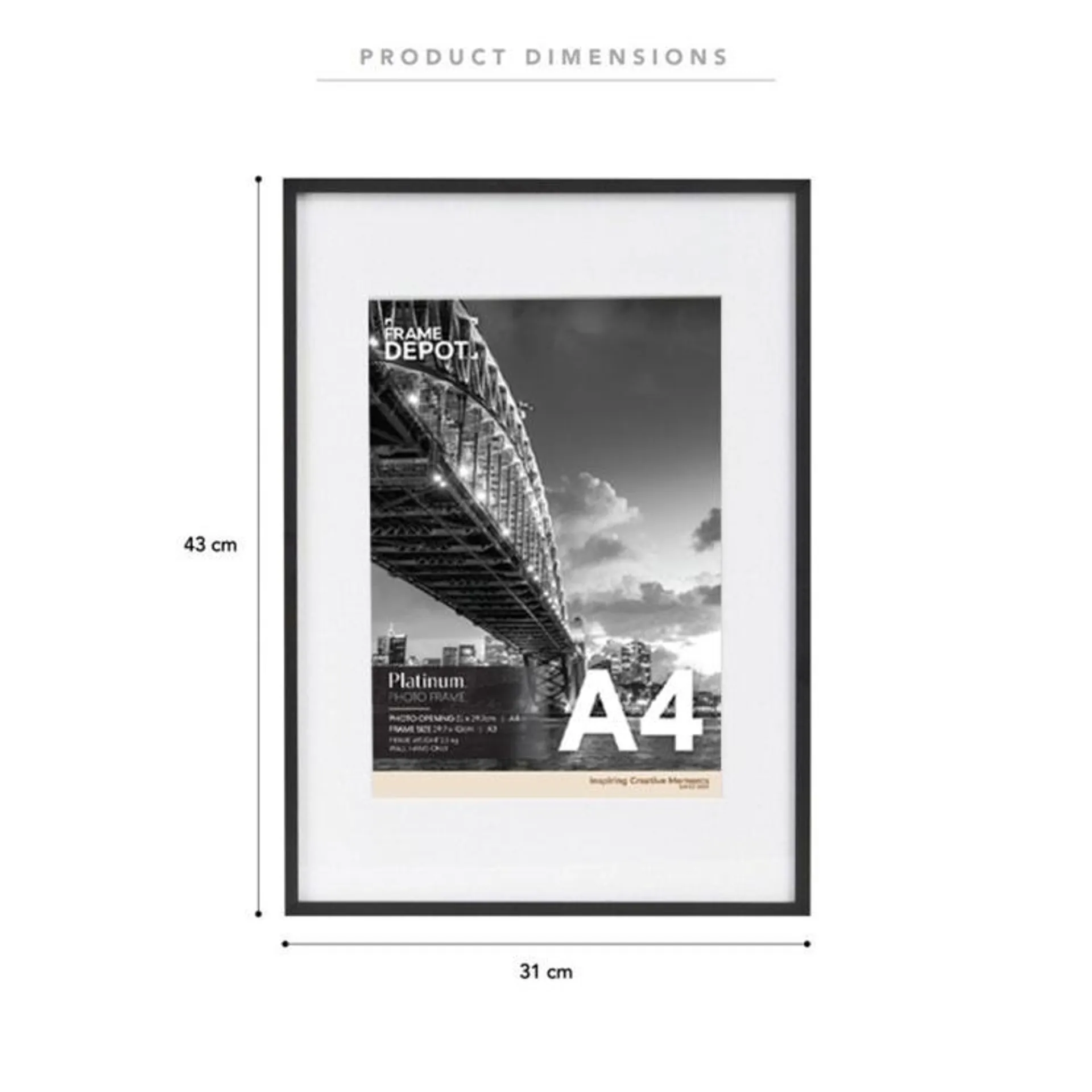 Frame Depot Platinum Metal Poster Frame Black