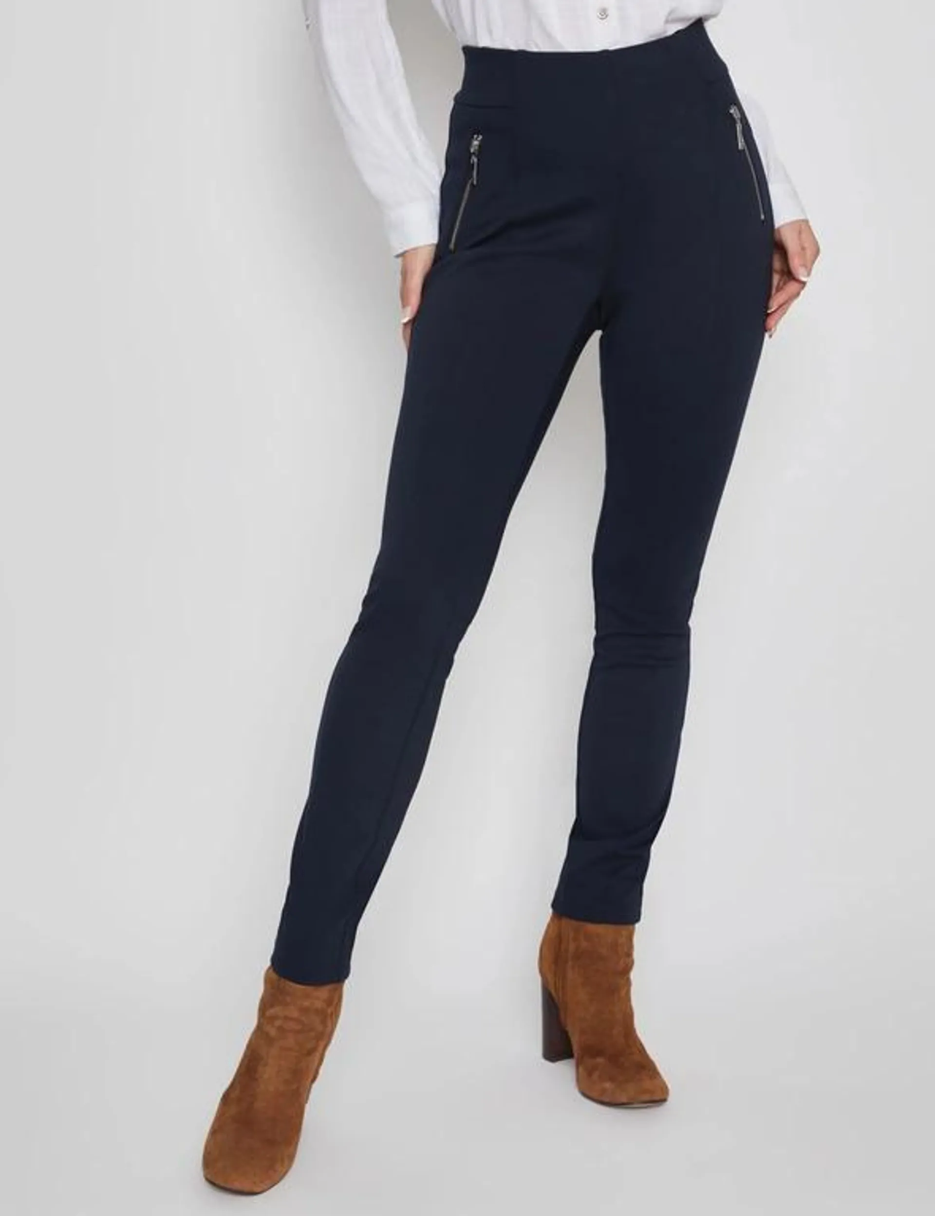 Millers Full Length Slim Leg Pannelled Ponte Zip Pant