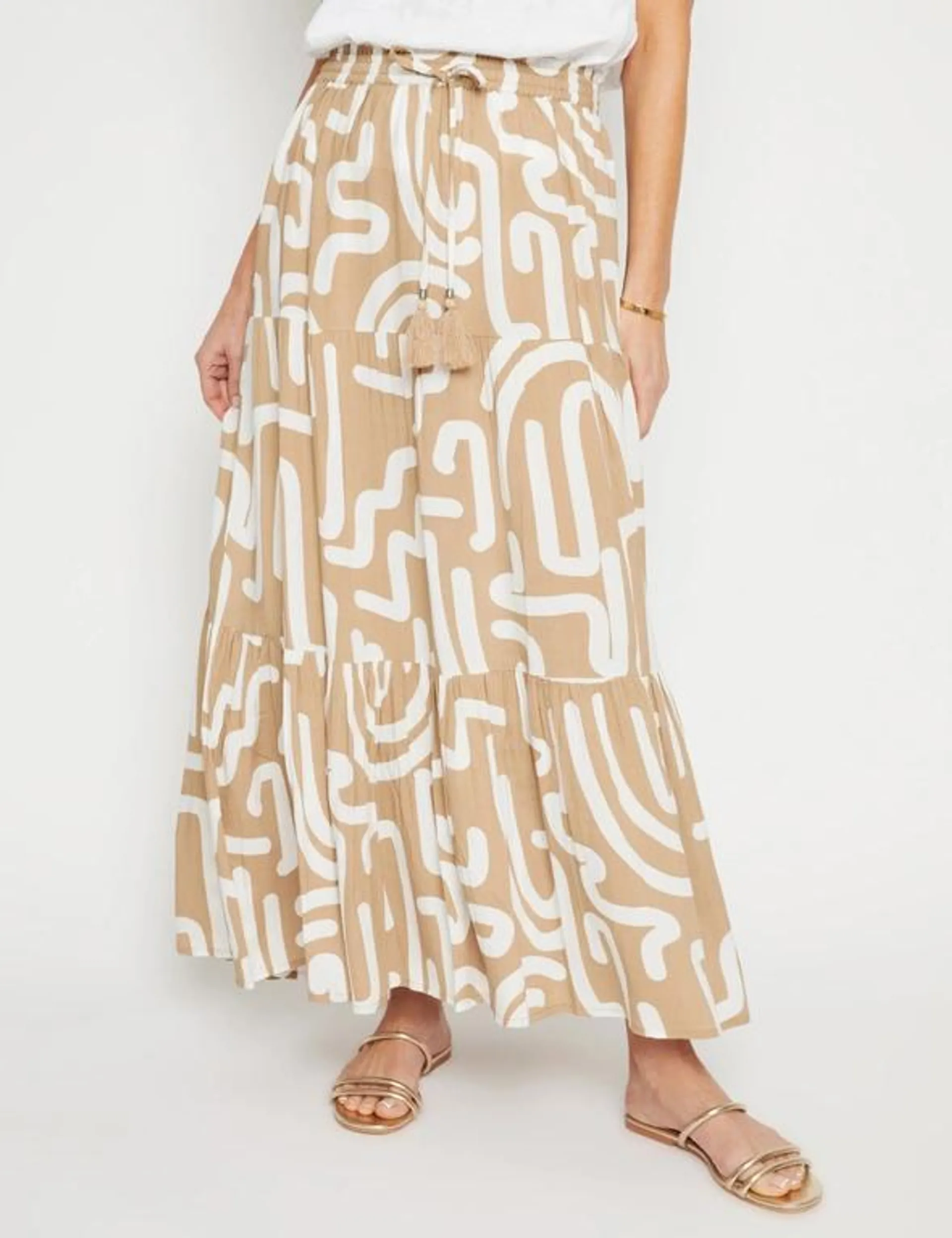 Millers Tiered Rayon Maxi Skirt