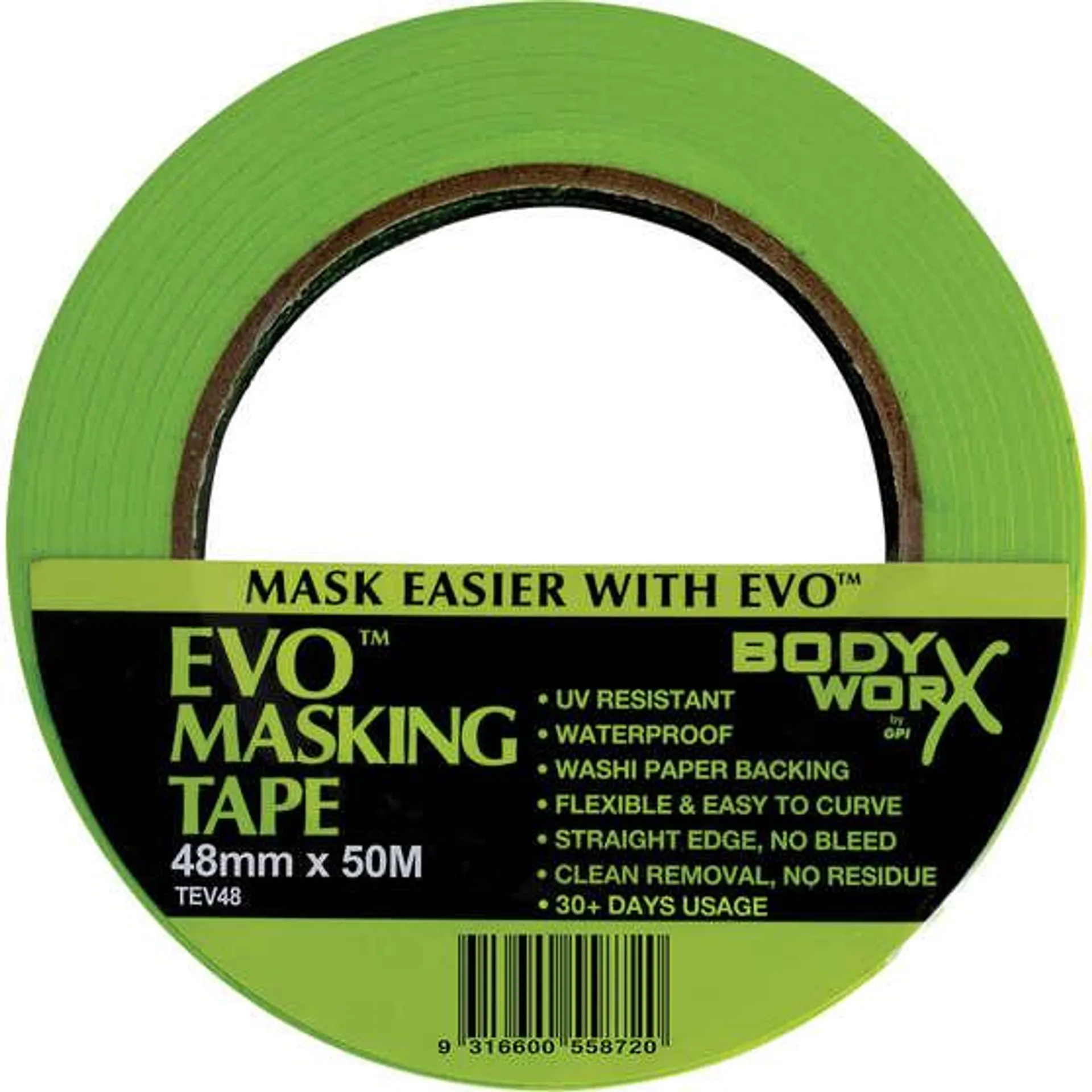 Bodyworx EVO Masking Tape - 48mm x 50m