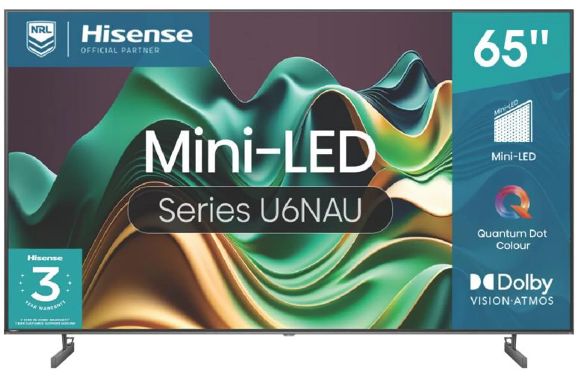 Hisense 65" U6NAU Mini-LED 4K QLED Smart TV 24