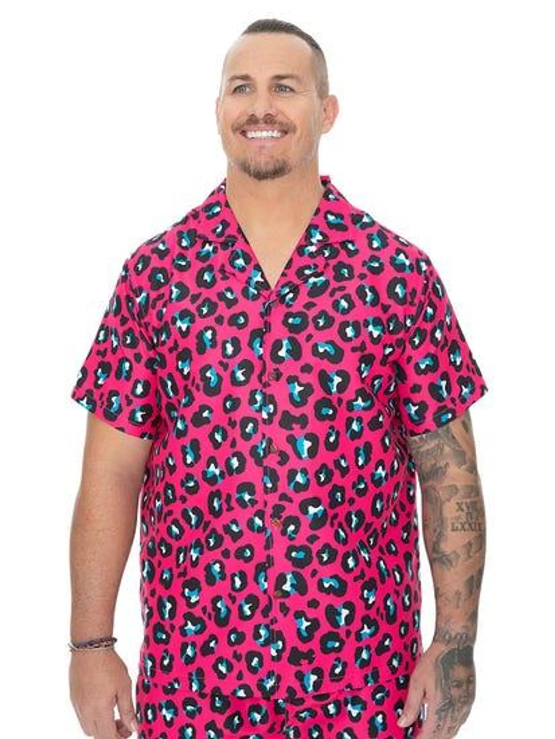 Big Mens Neon Animal Short Sleeve Shirt