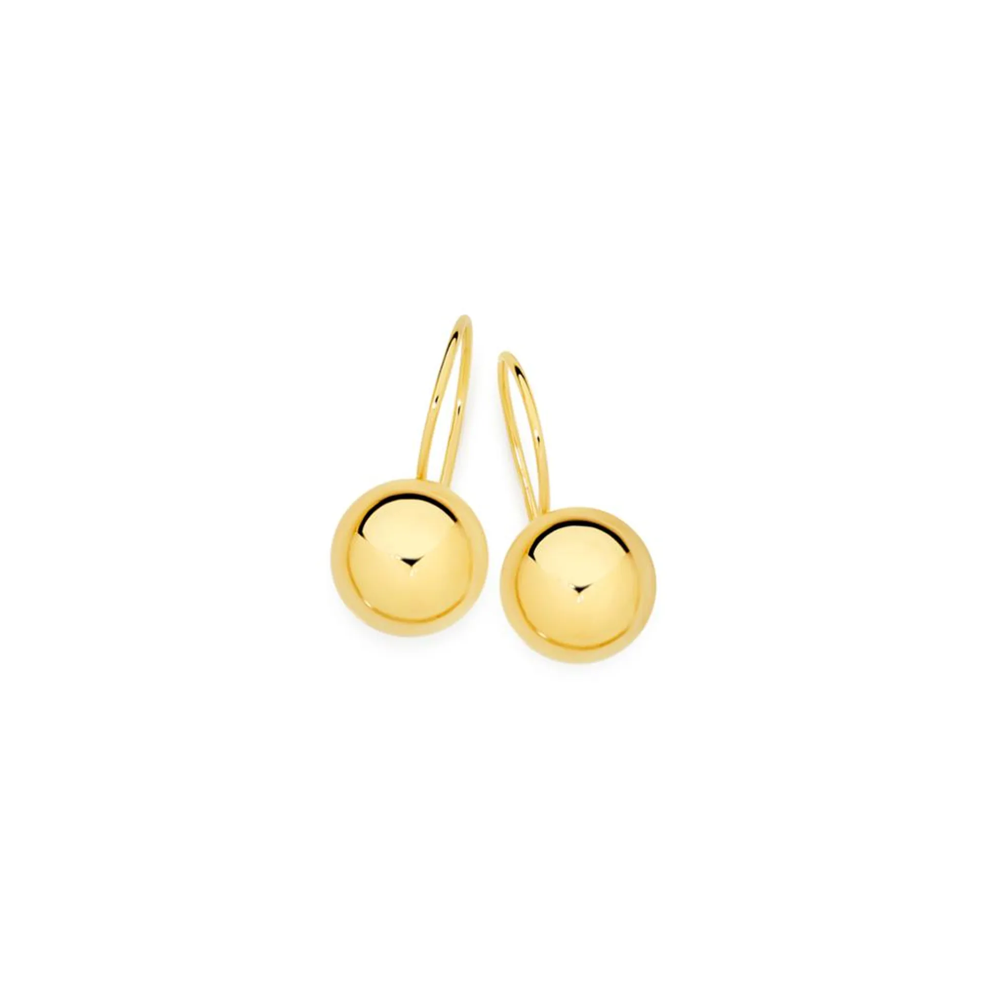 9ct Gold 8mm Euroball Earrings