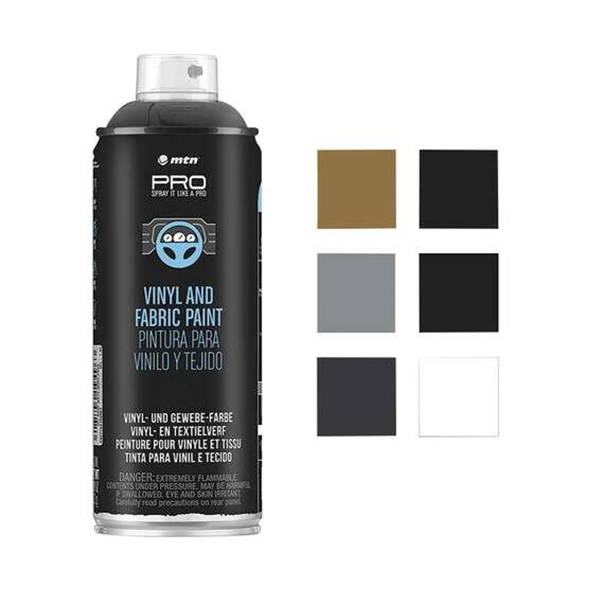 MTN PRO Vinyl & Fabric Paint Black 400ml Spray Paint