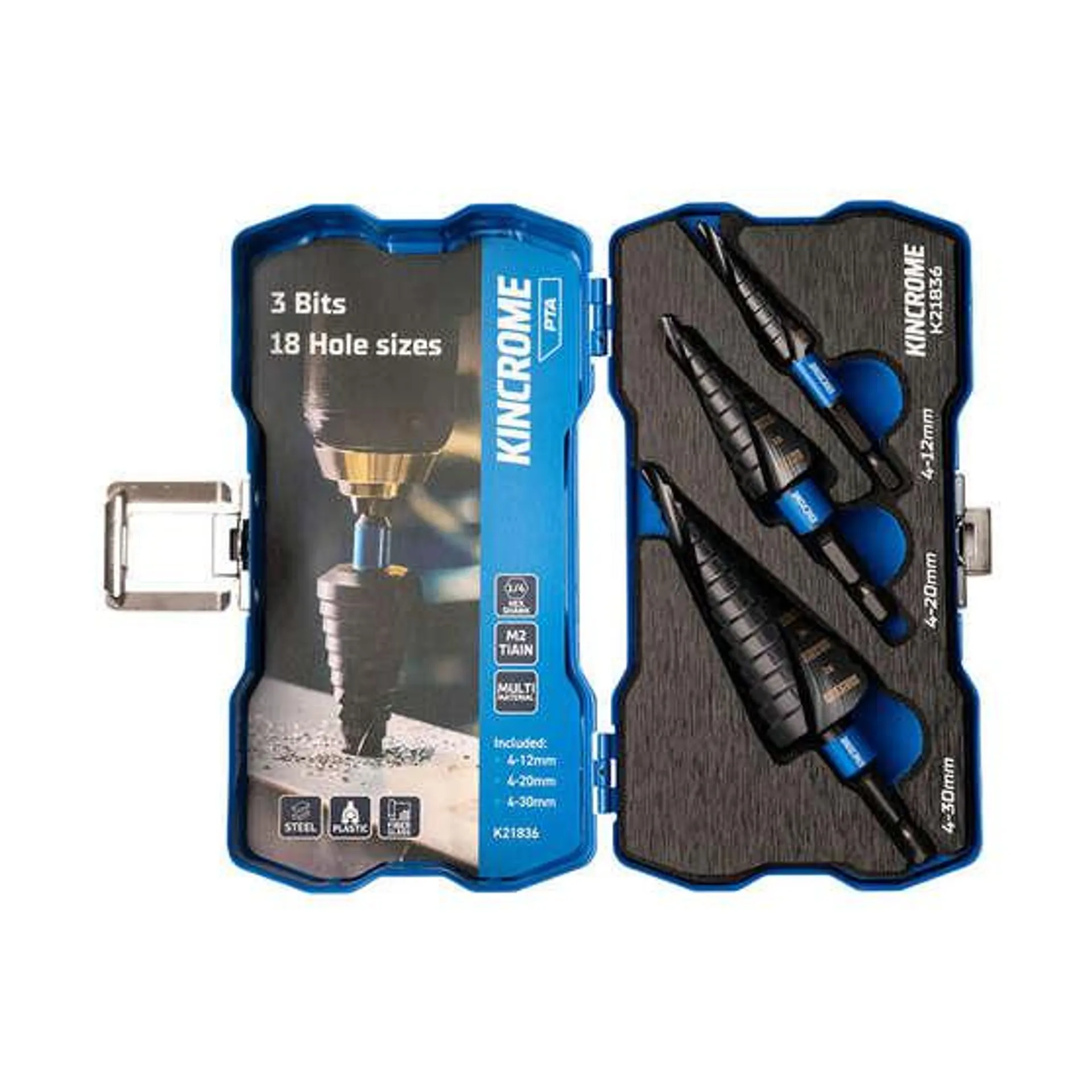Kincrome 3 Piece Step Drill Set