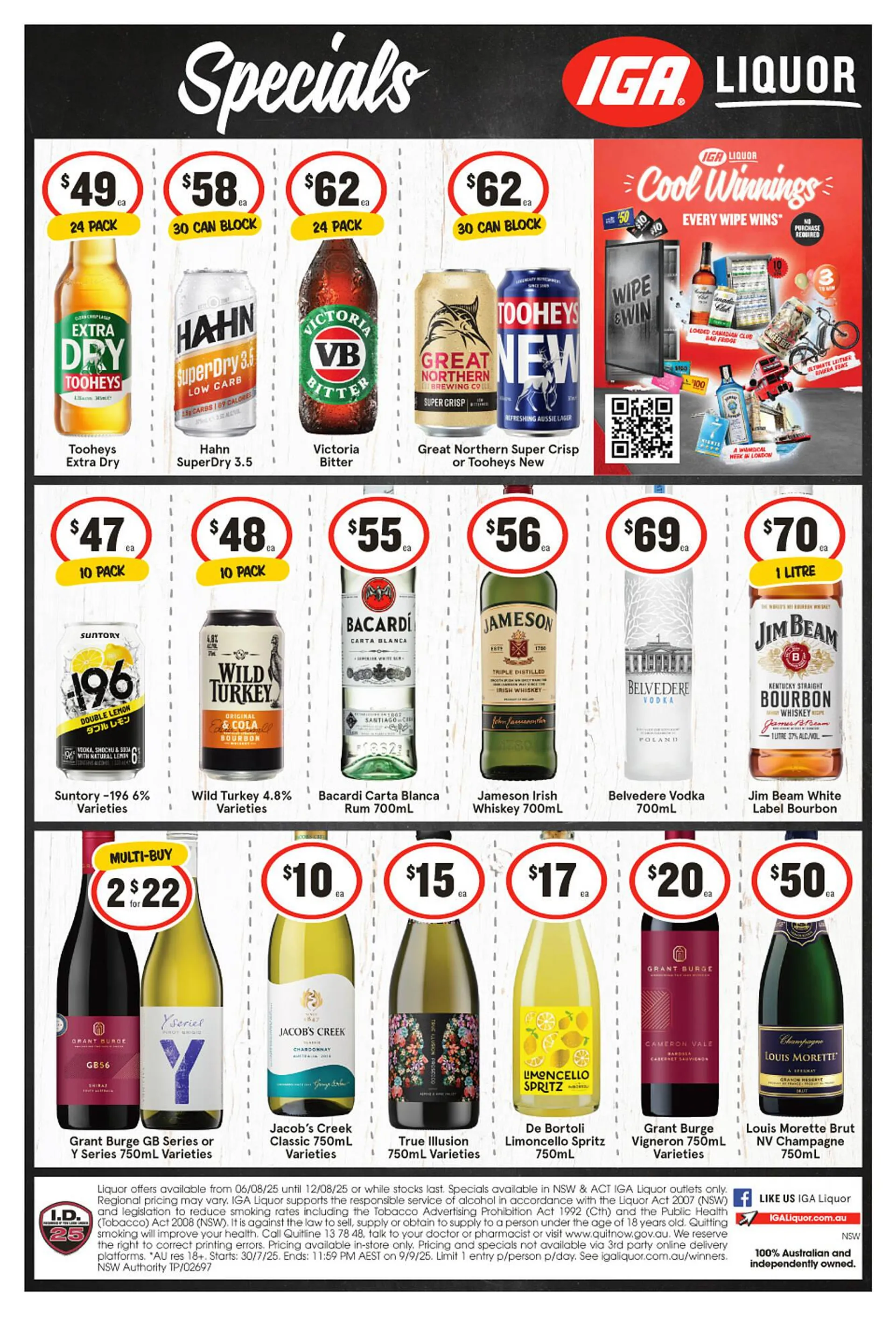 IGA Liquor catalogue - Catalogue valid from 6 August to 12 August 2025 - page 1