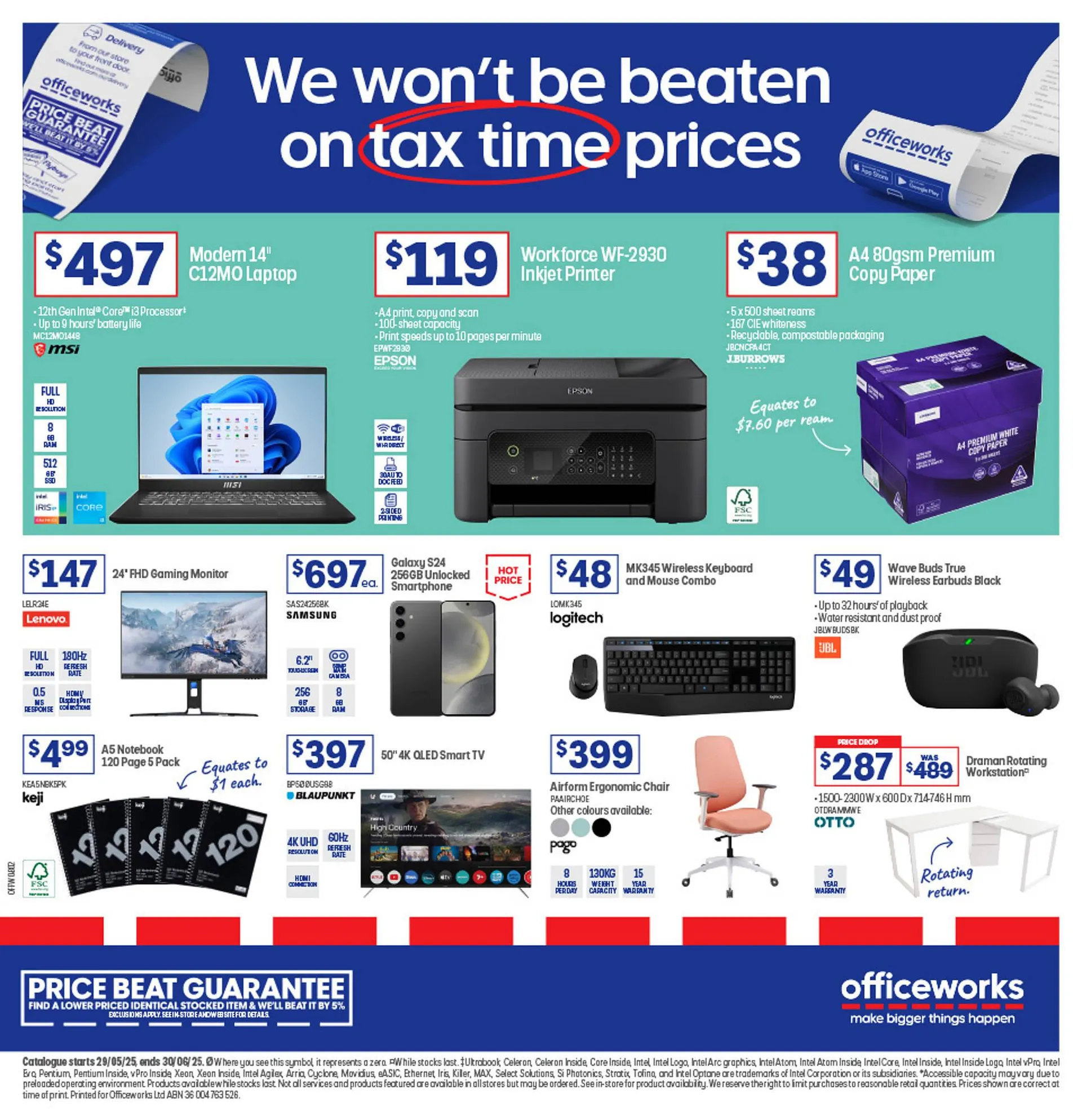 Officeworks catalogue - Catalogue valid from 29 May to 30 June 2025 - page 1