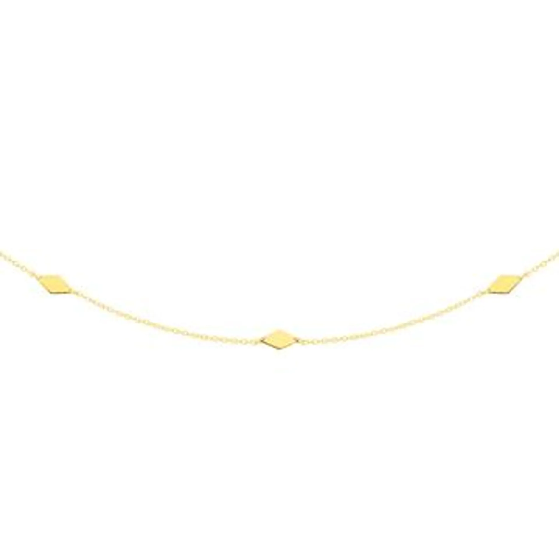 9ct Gold 45cm Multi Marquise Station Trace Necklet