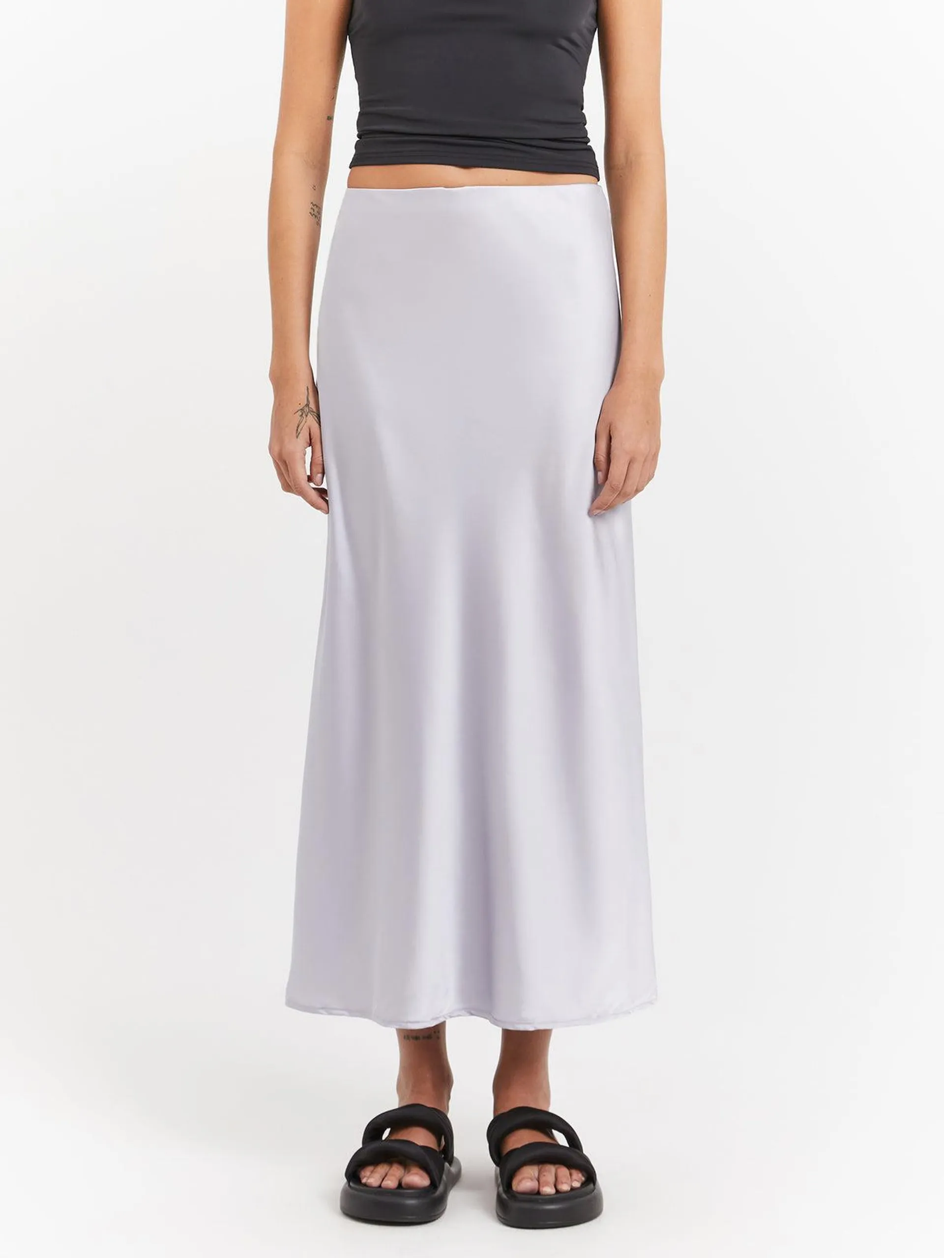 Coral Maxi Skirt in Silver