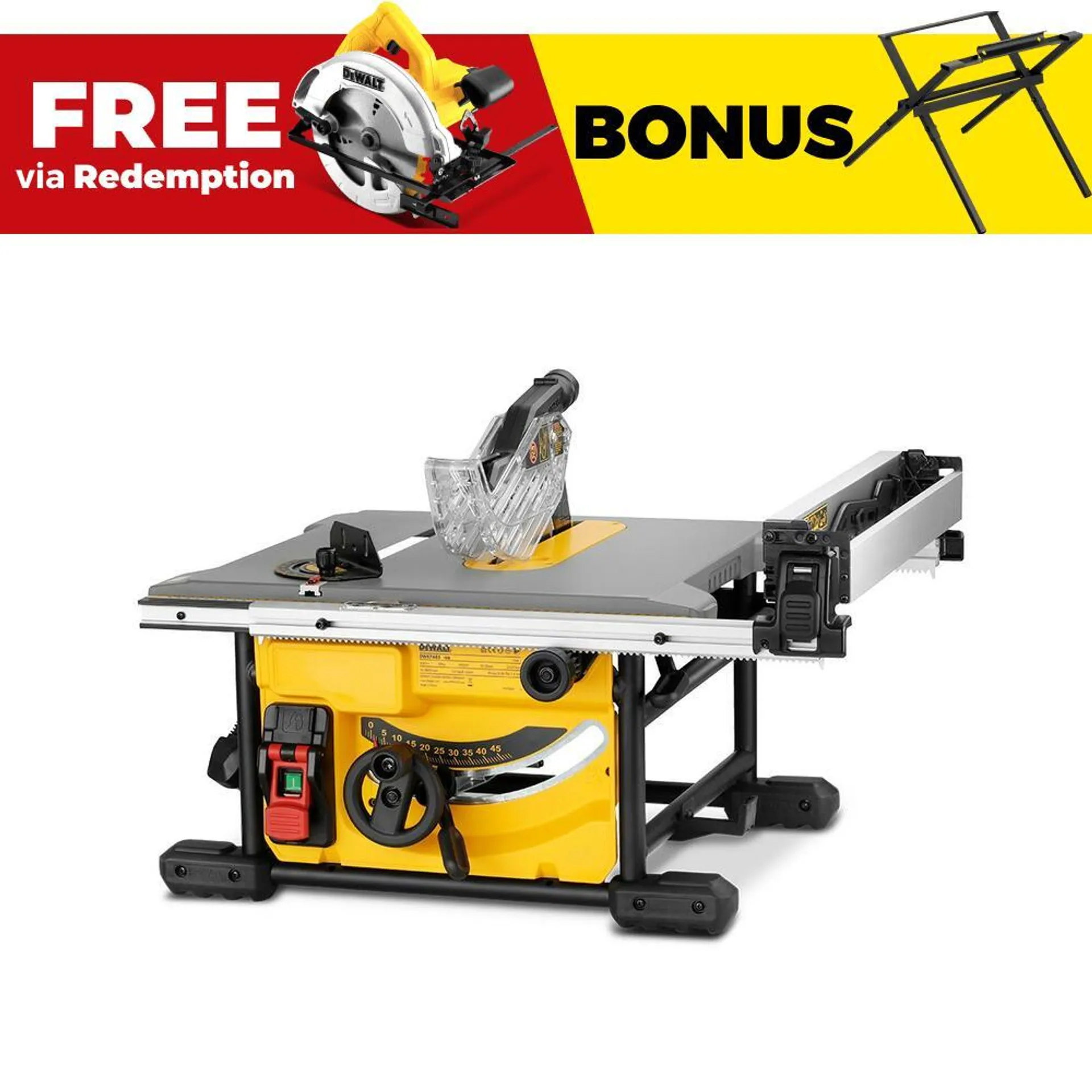 DeWalt DWE7485-XE 1850W 210mm (8.2") Portable Table Saw