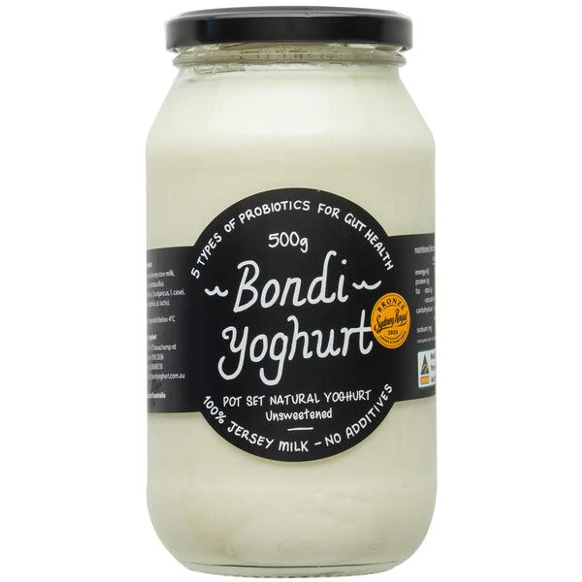 Bondi Yoghurt Natural Jersey Milk Yoghurt 500ml