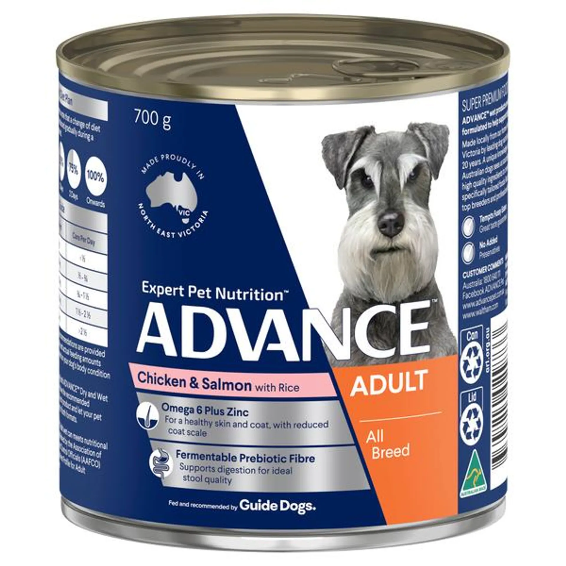 ADVANCE - Adult All Breed Chicken & Salmon with Rice Dog Wet Food (700g)