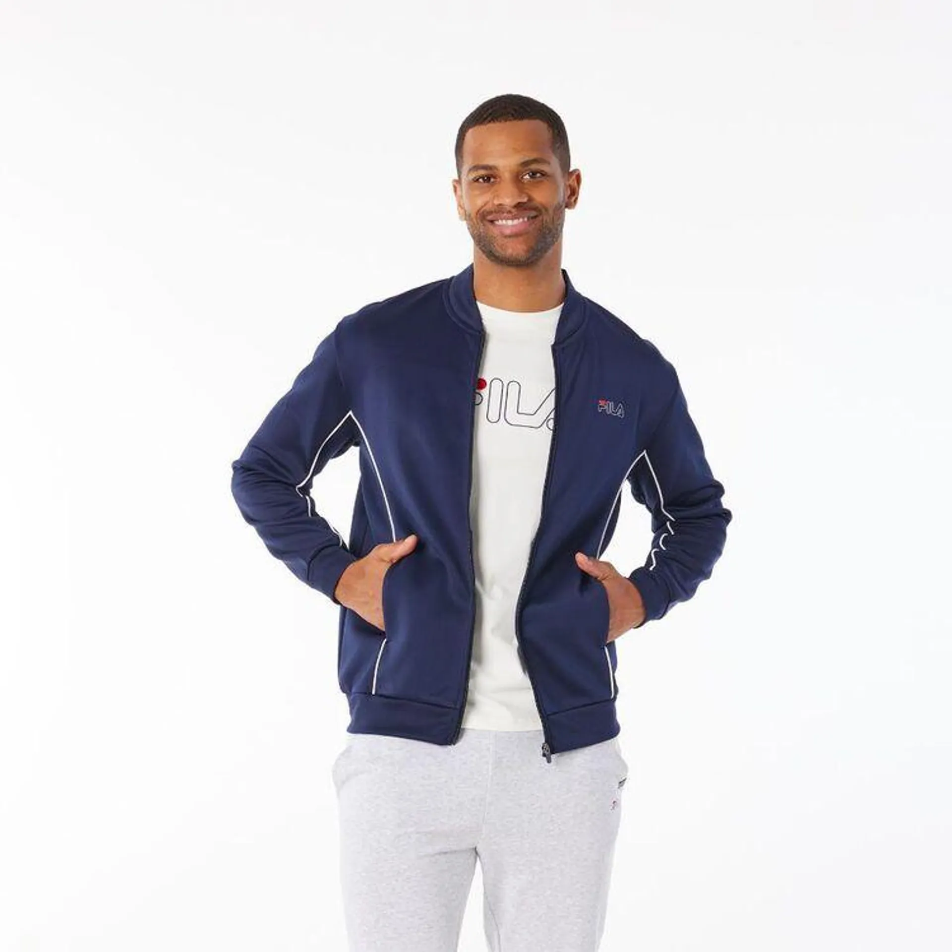 FILA Men's Phil Sports Jacket New Navy