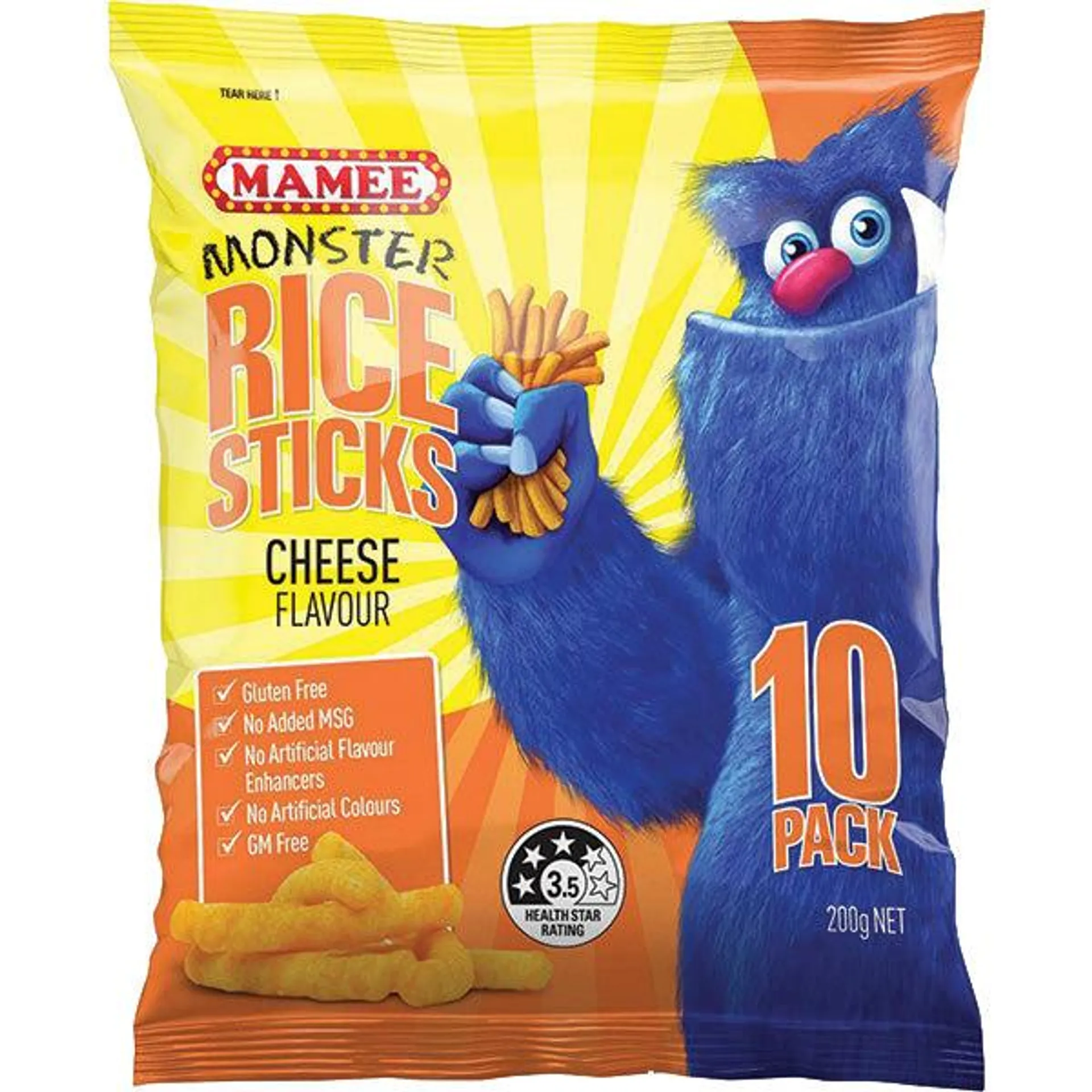 Mamee Cheese Rice Sticks 10pk