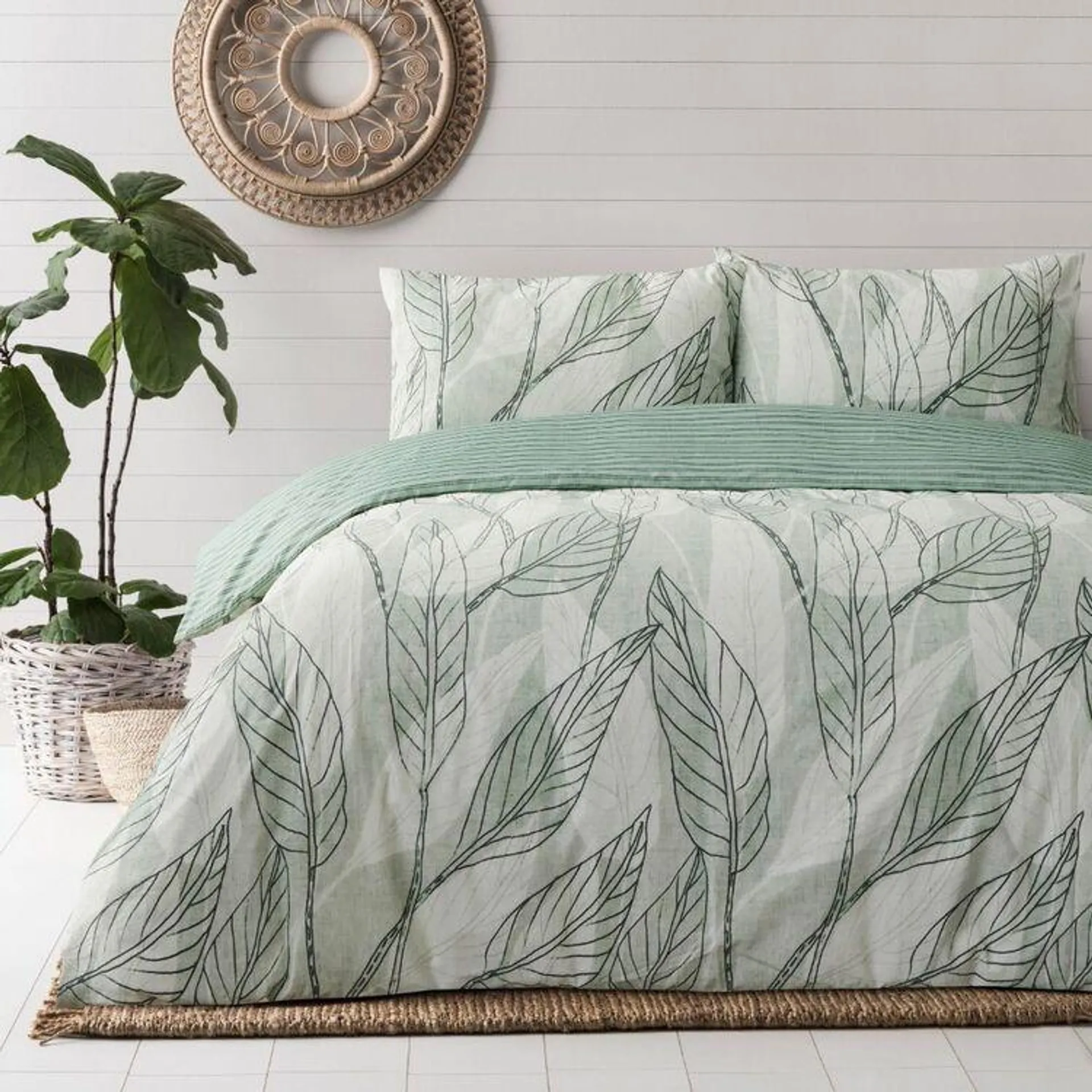 Dri Glo Tasmin Quilt Cover Set Green