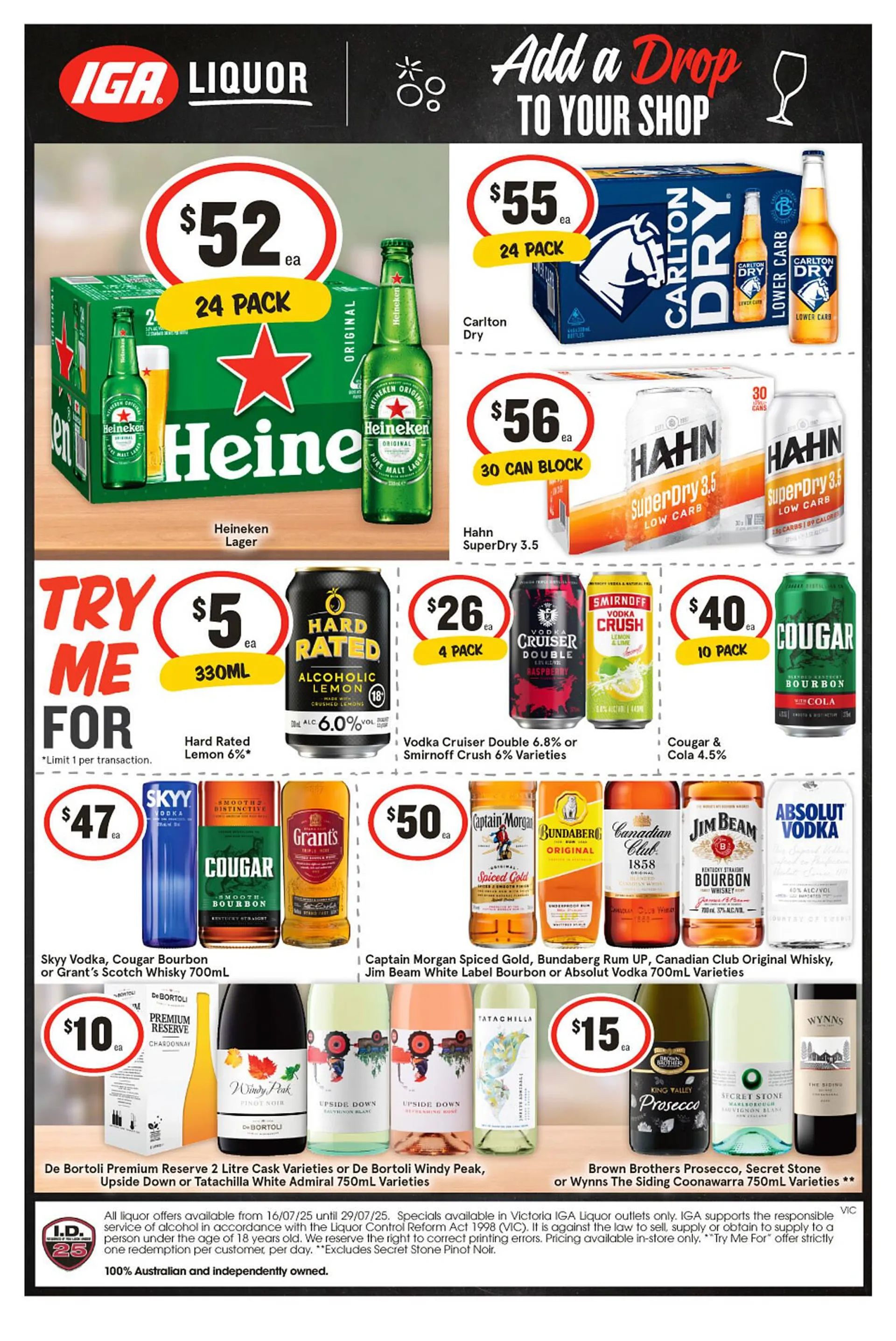 IGA Liquor catalogue - Catalogue valid from 16 July to 29 July 2025 - page 1