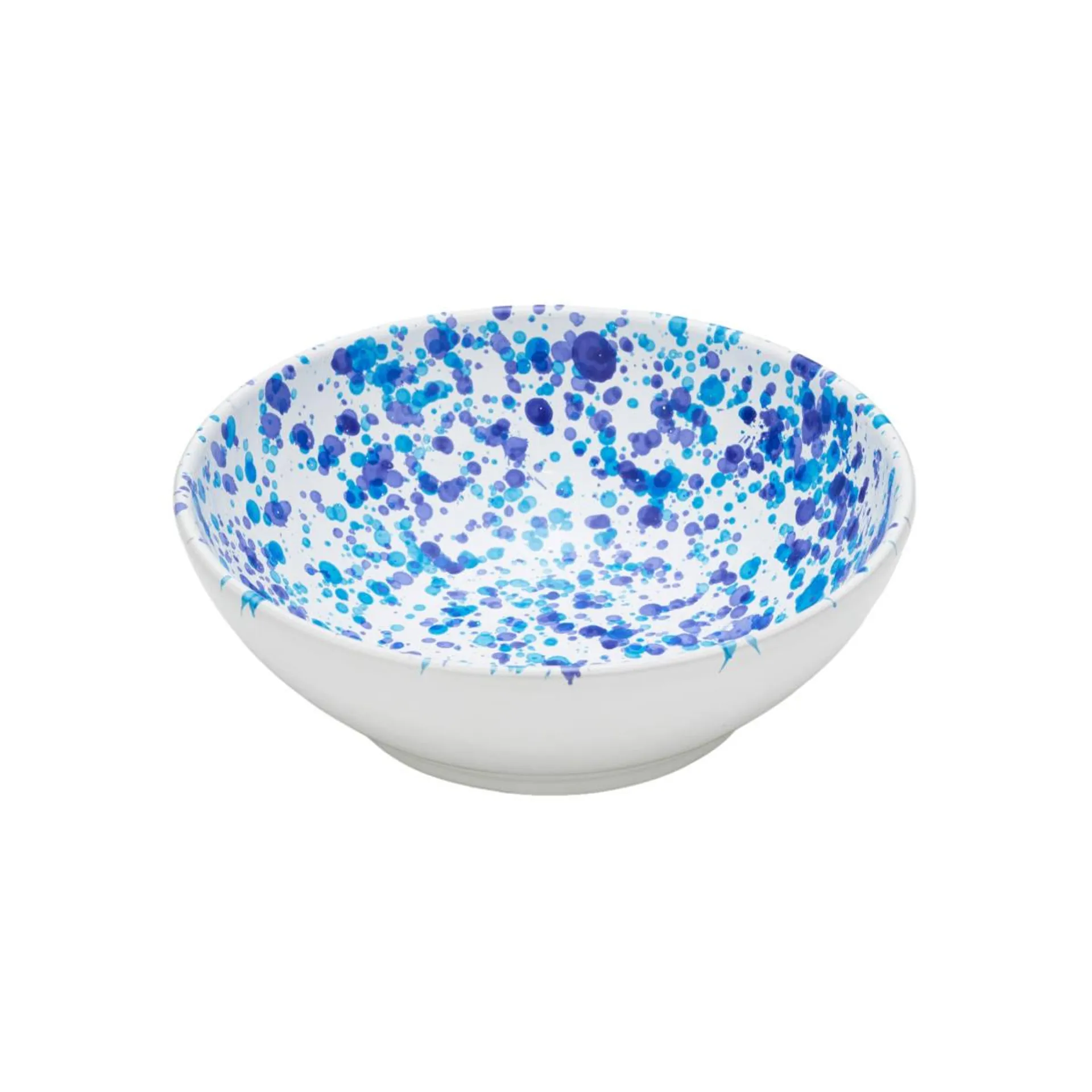 Nuova Colì Italian Splatterware Salad Bowl Blue 28cm