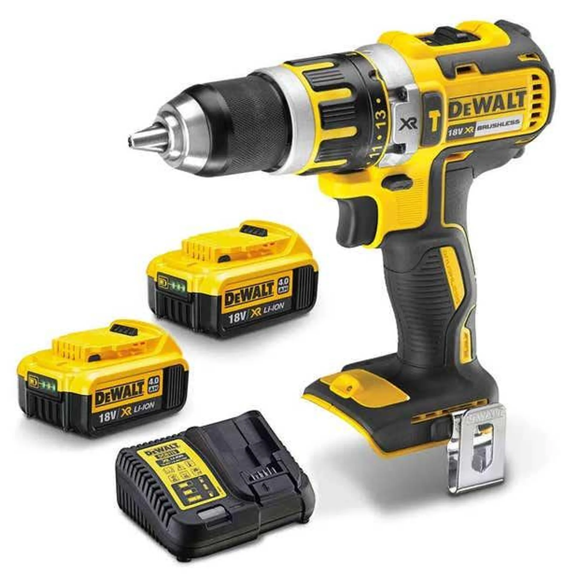 DEWALT 18V Brushless 2 x 4.0Ah 13mm Hammer Drill Kit DCD795M2-XE