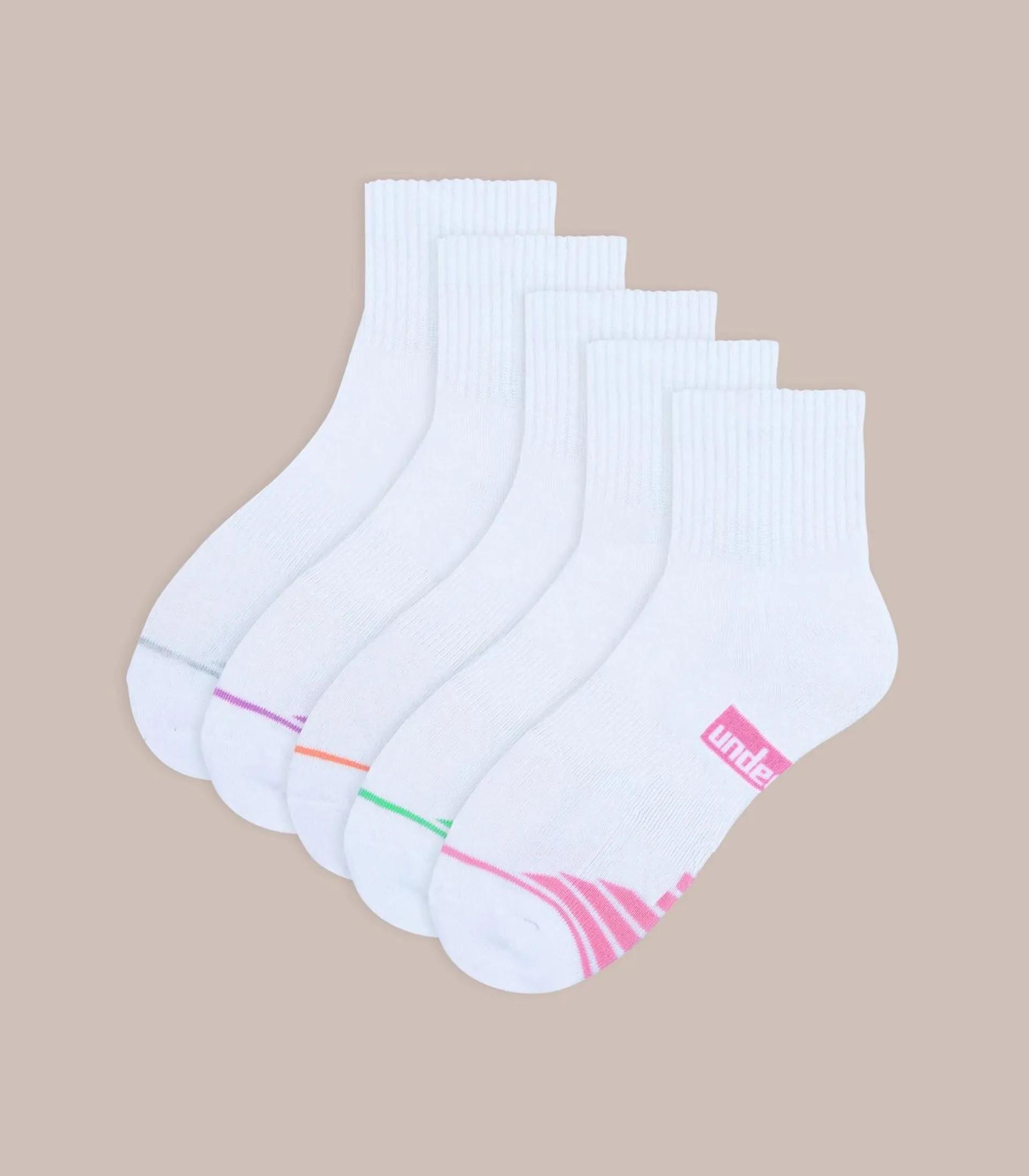 5 Pack Sport Quarter Crew Socks - Underworks