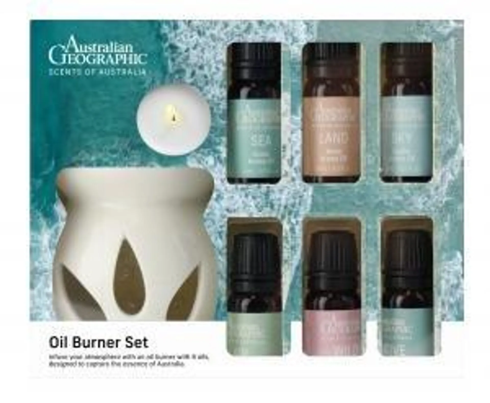 Australian Geographic 'Scents of Australia' Oil Burner Set with 6 Oils