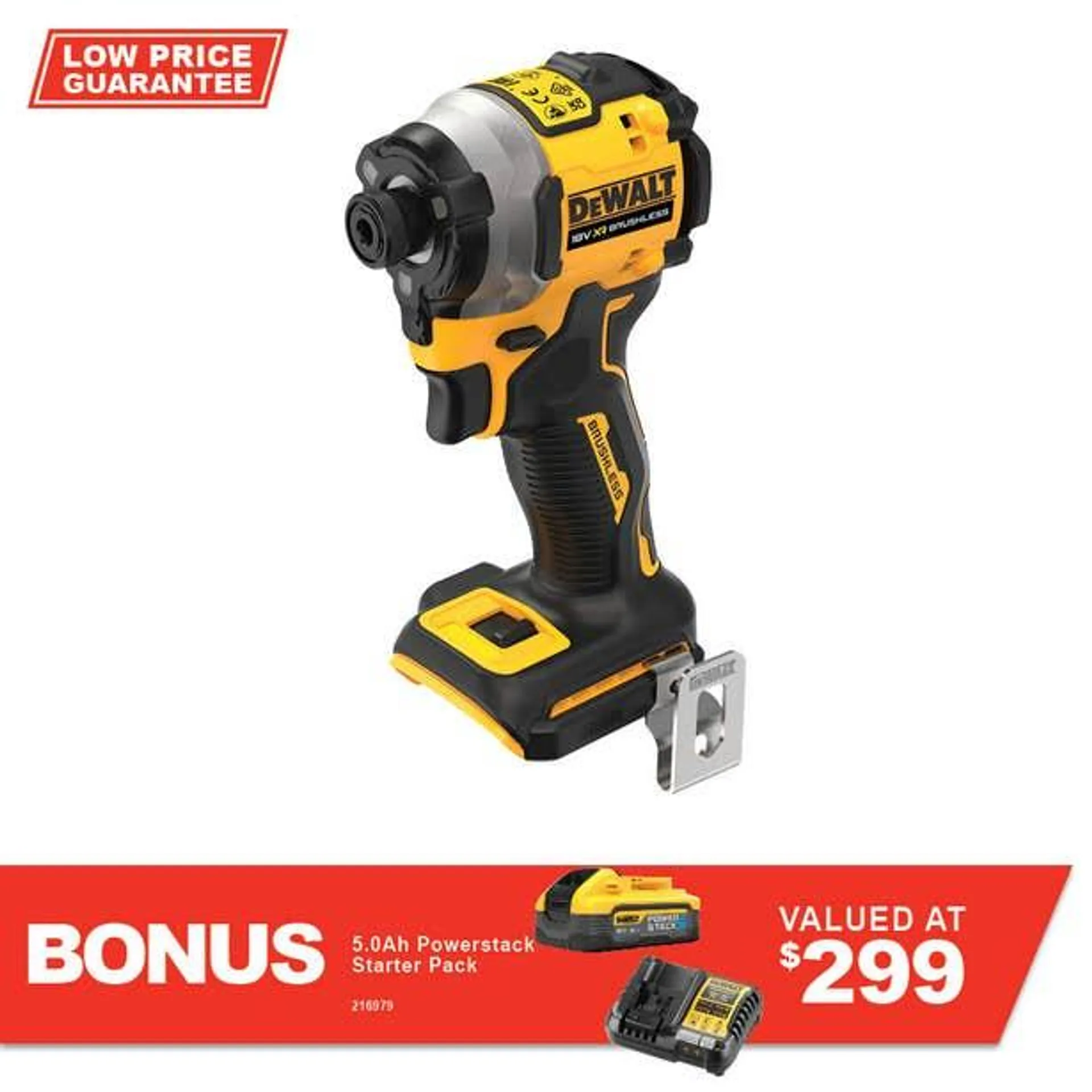 DEWALT 18V Brushless 3 Speed Compact Impact Driver Skin DCF850N-XJ